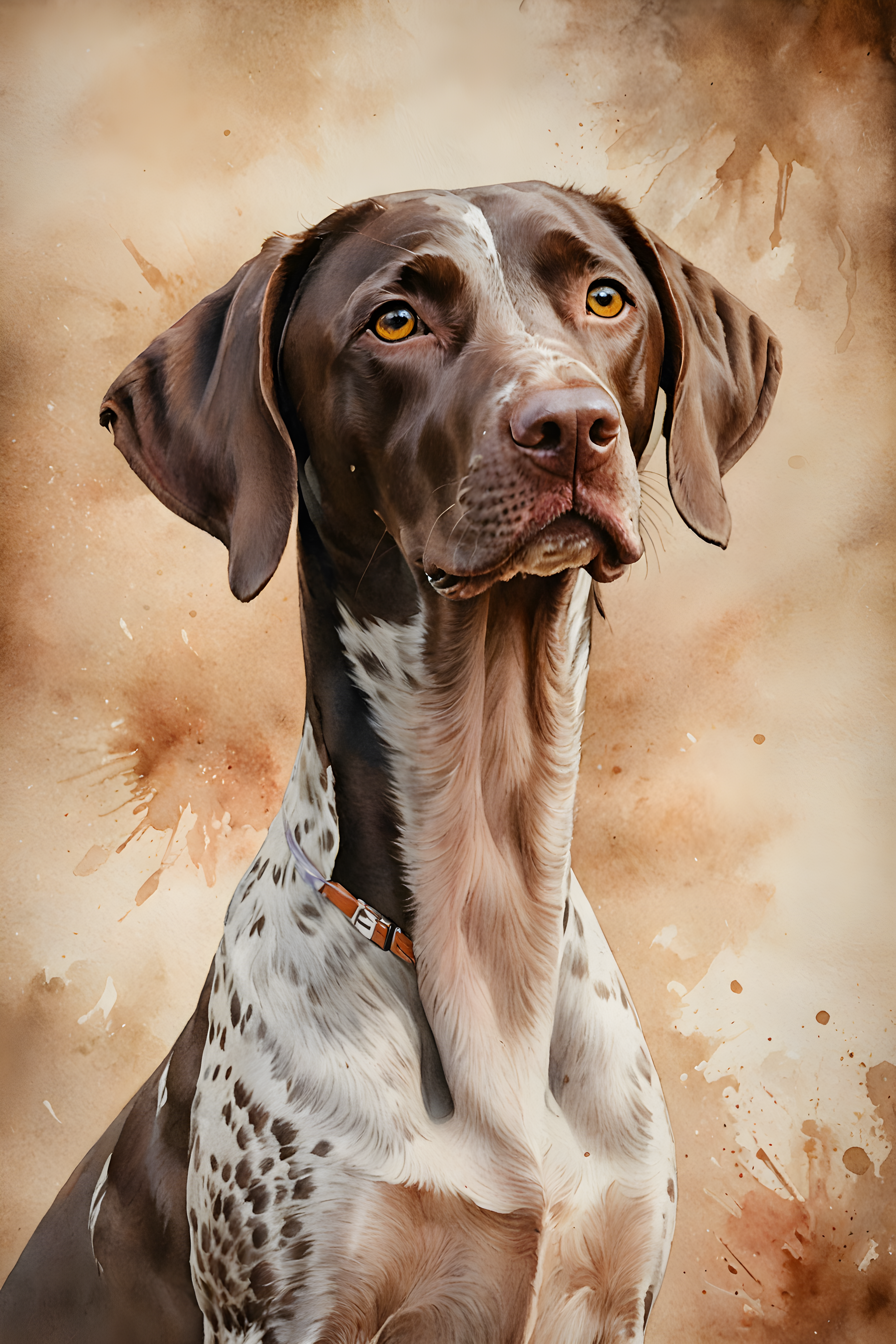 German Shorthaired Pointer — Watercolor (Romantic)