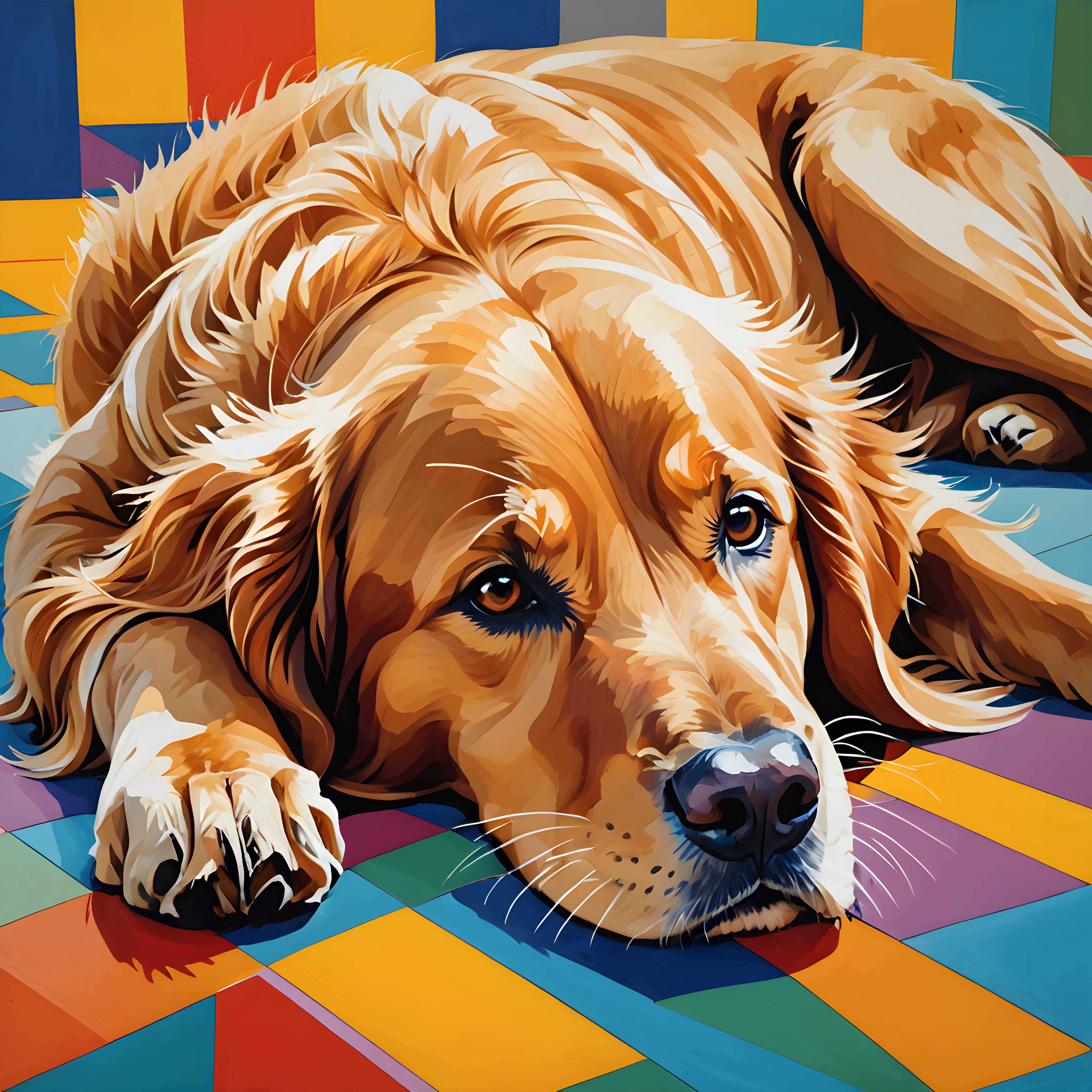 Golden Retriever — Abstract (Energetic)