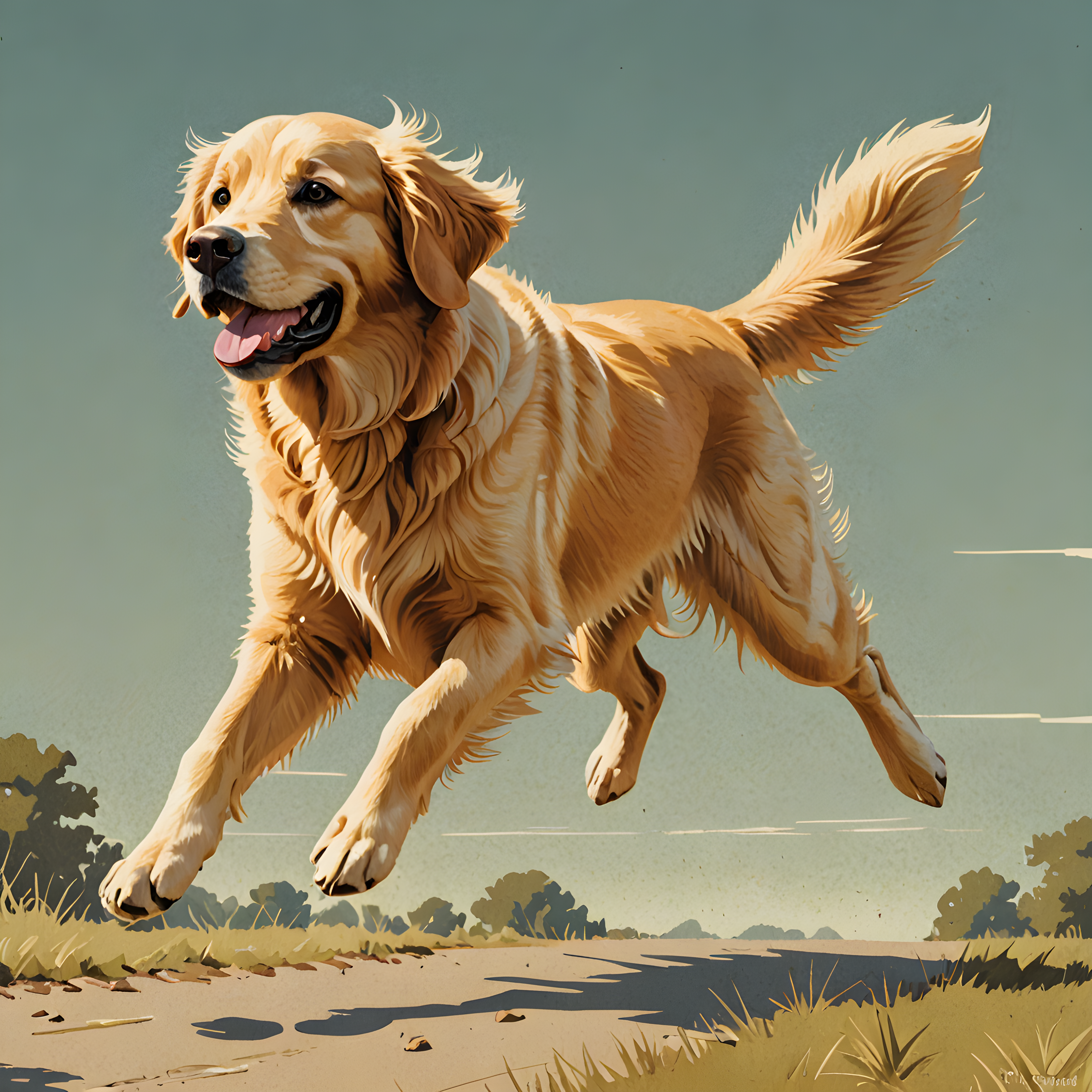 Golden Retriever — Retro (Emotional)