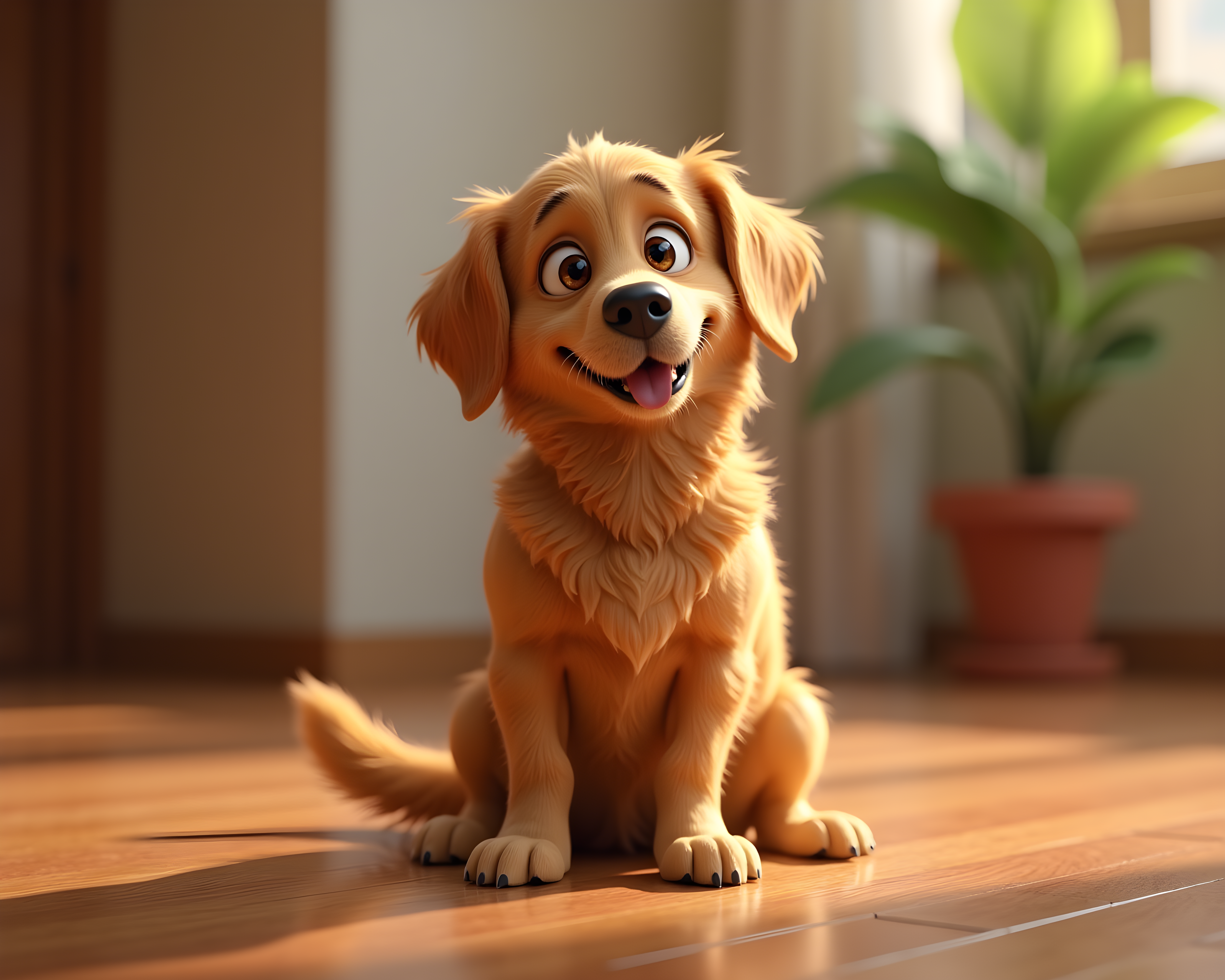 Golden Retriever — 3D Render (Funny)