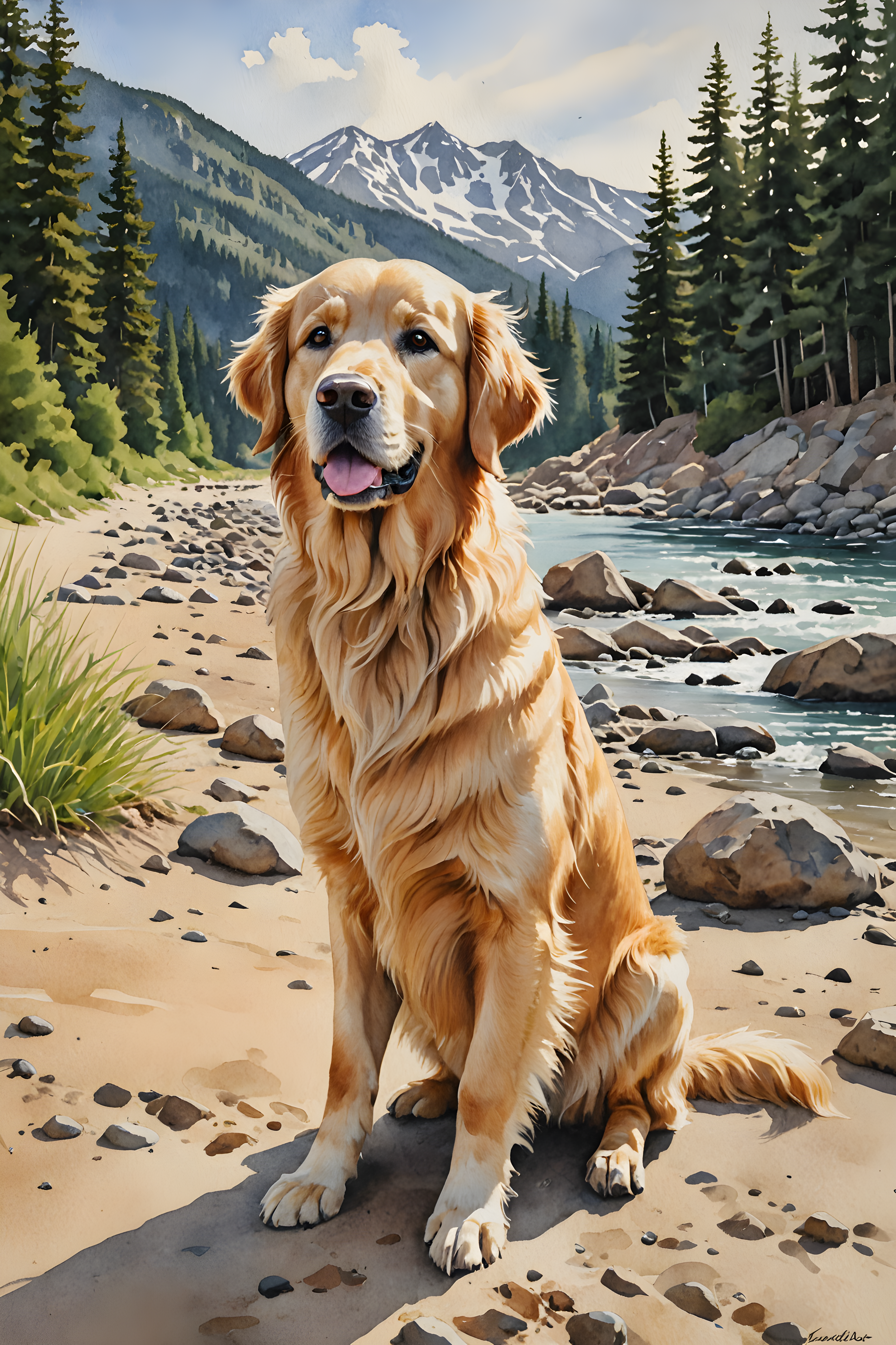 Golden Retriever — Watercolor (Savage)