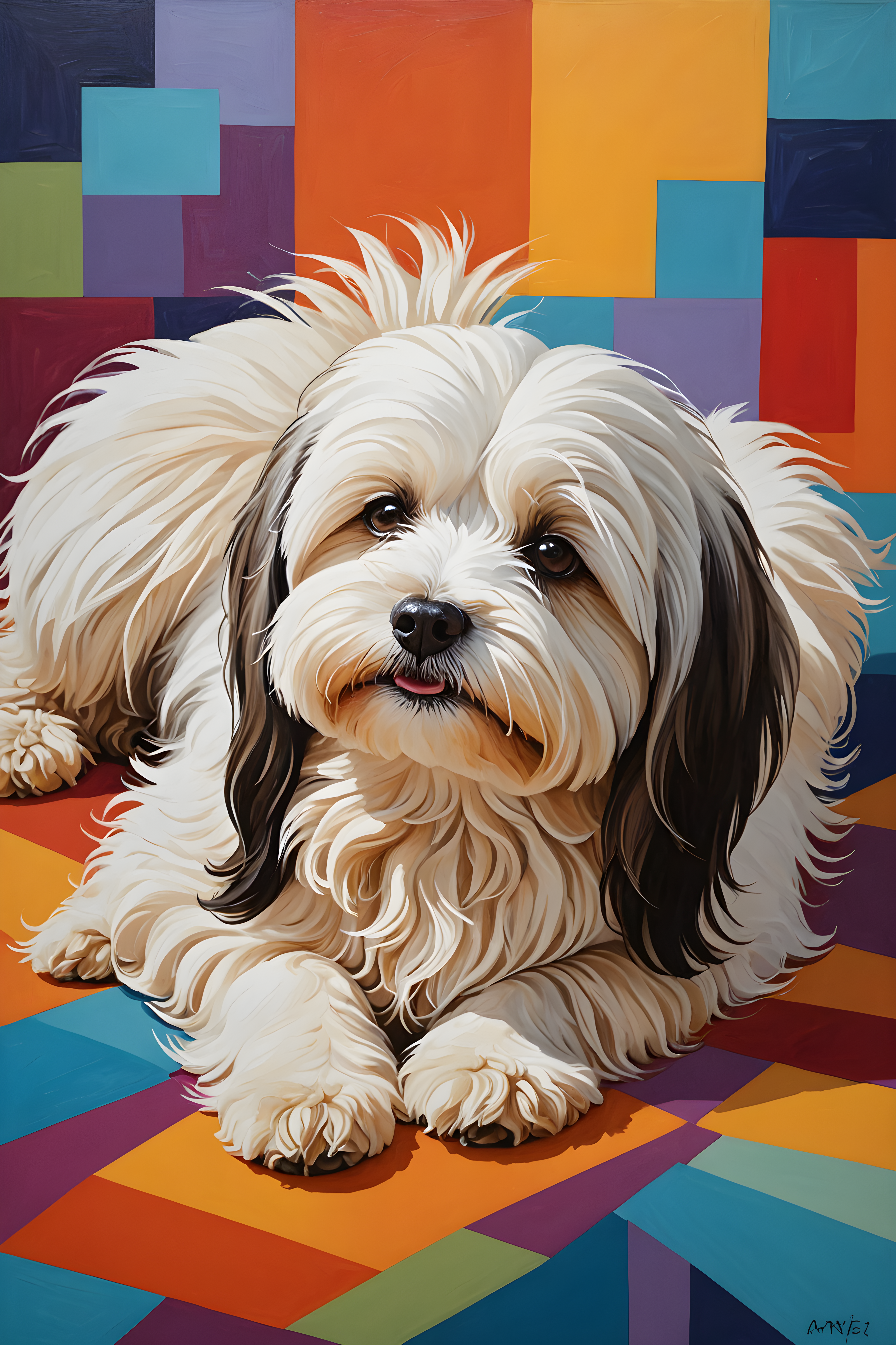 Havanese — Abstract (Sleepy)