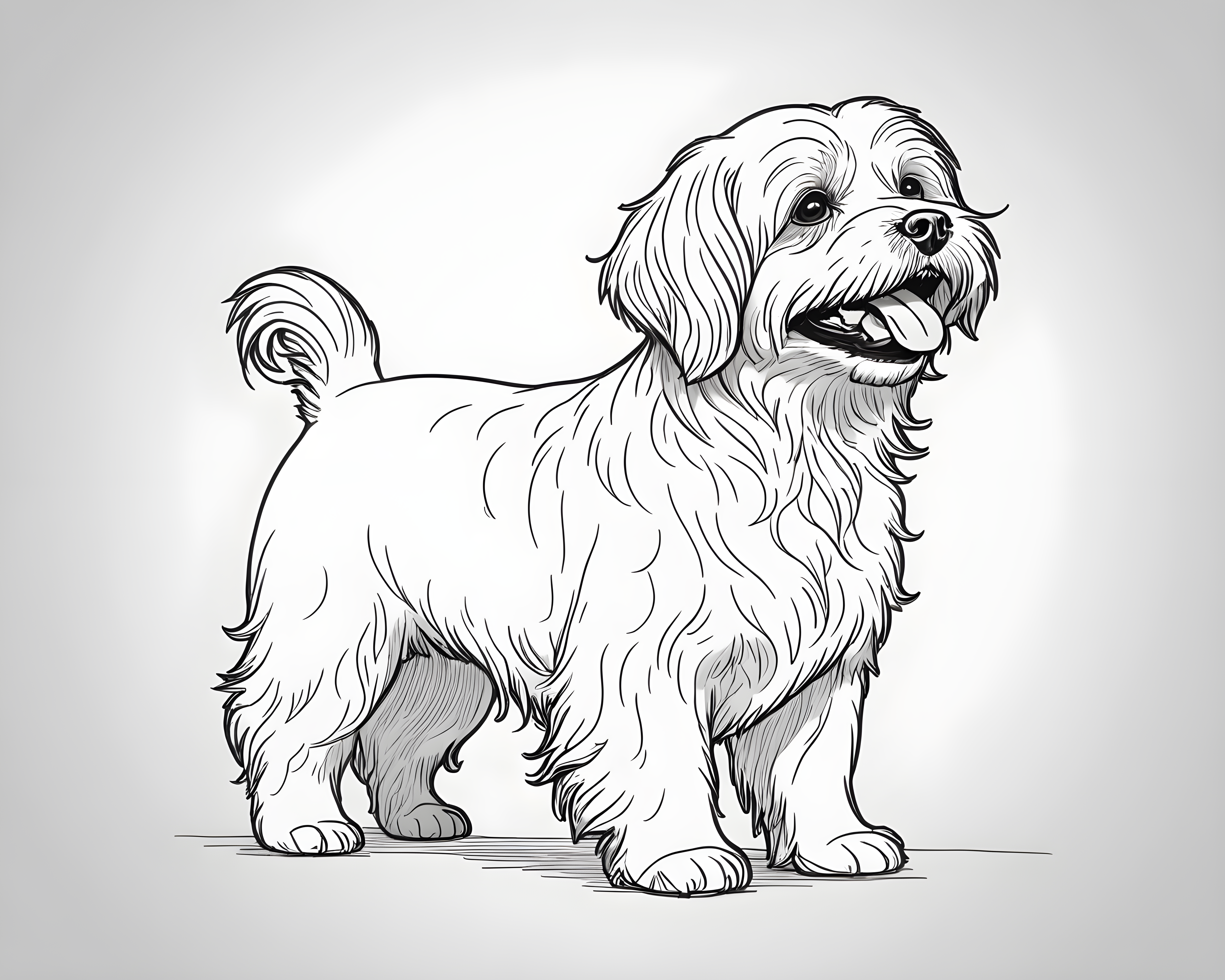 Havanese — Minimalist Line Art (Happy)