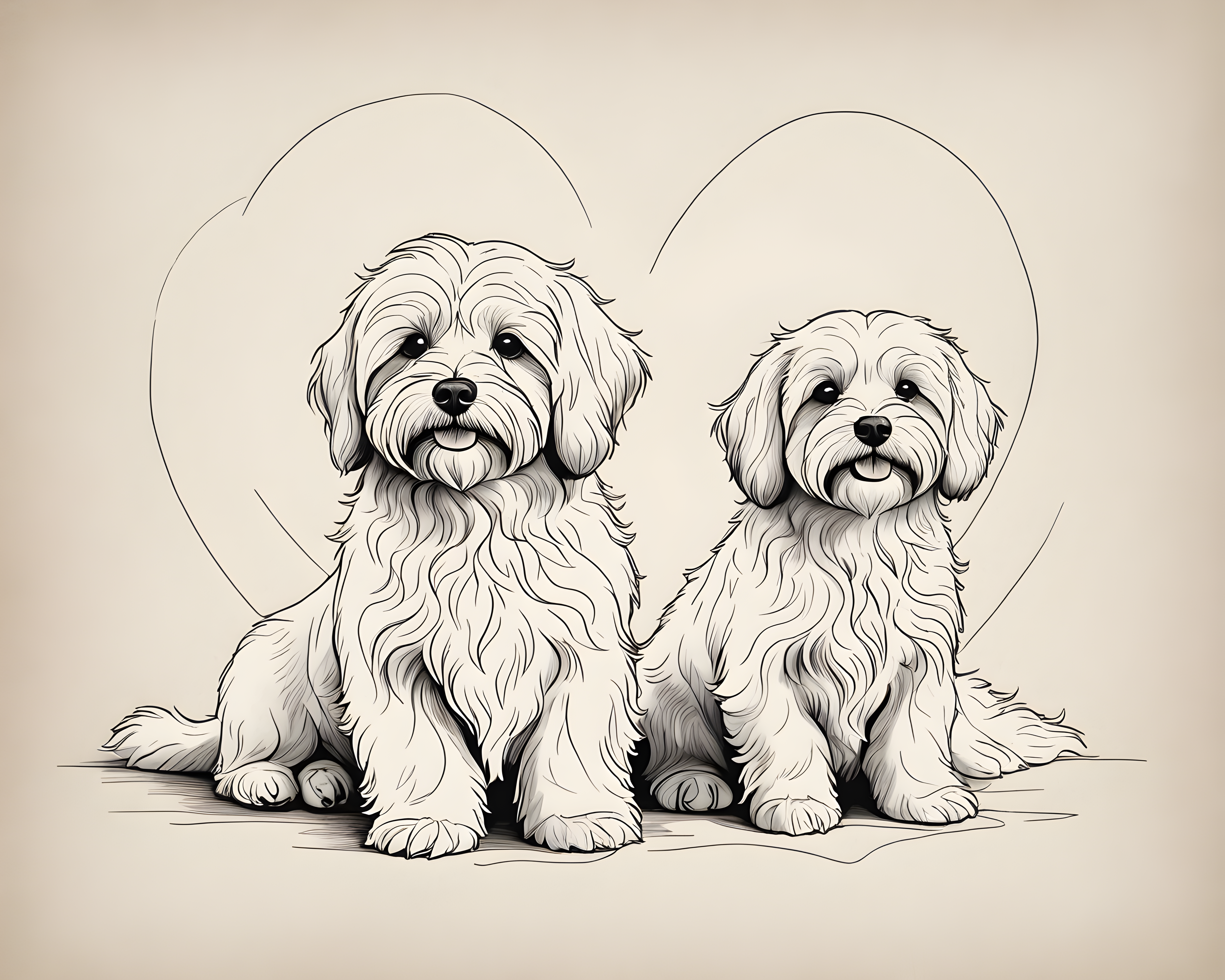 Havanese — Minimalist Line Art (Romantic)