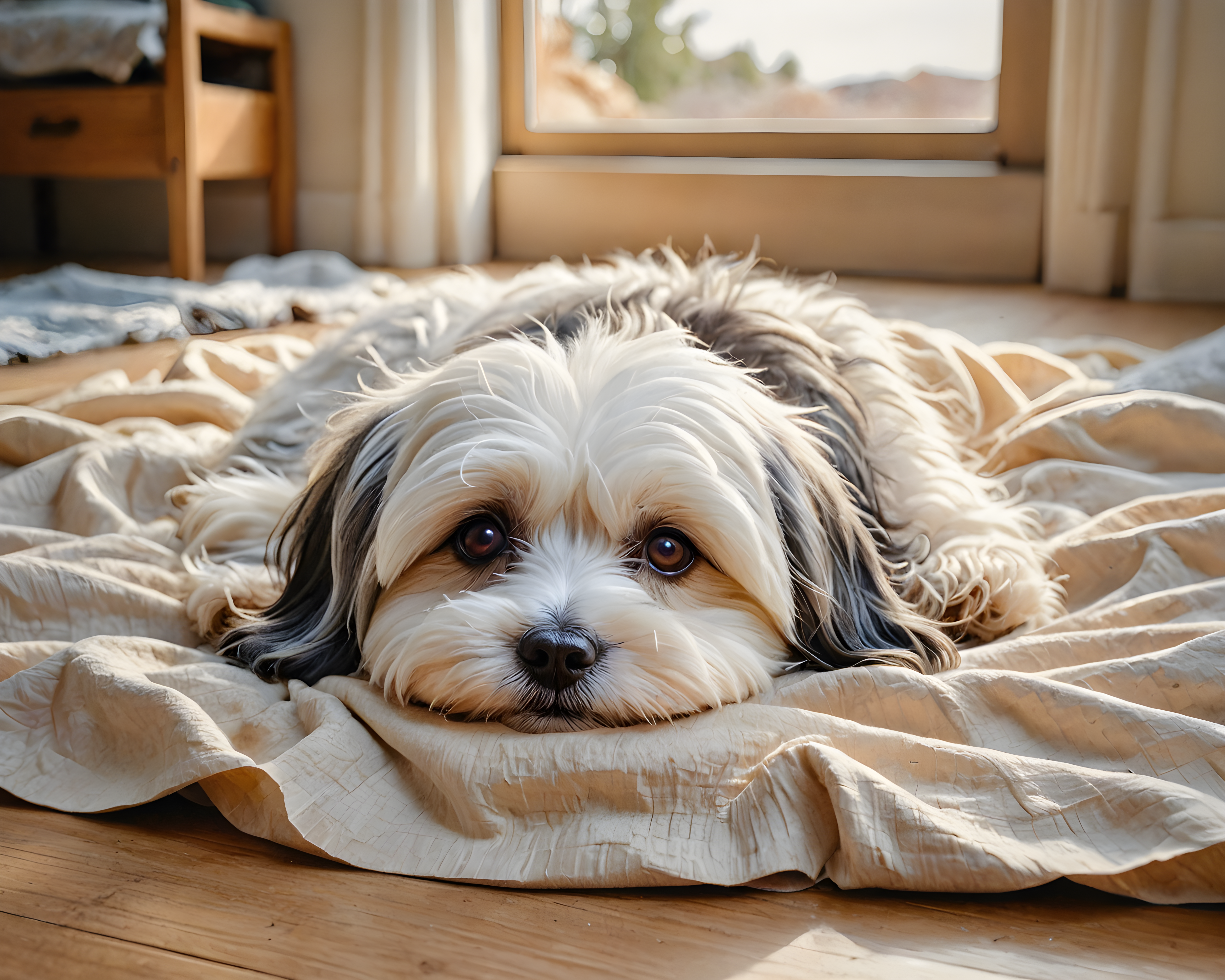 Havanese — Watercolor (Sleepy)