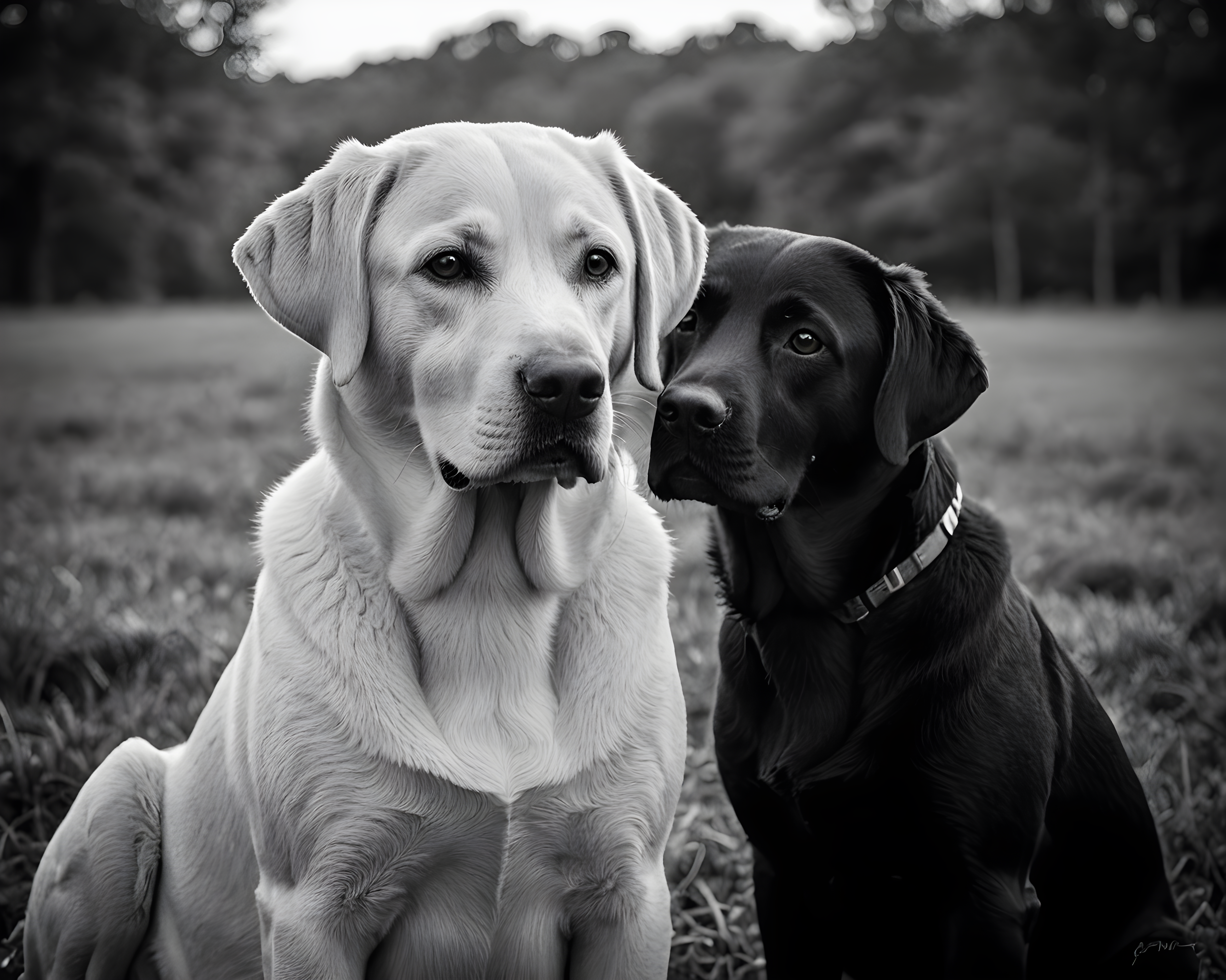 Labrador Retriever — Black & White (Romantic)