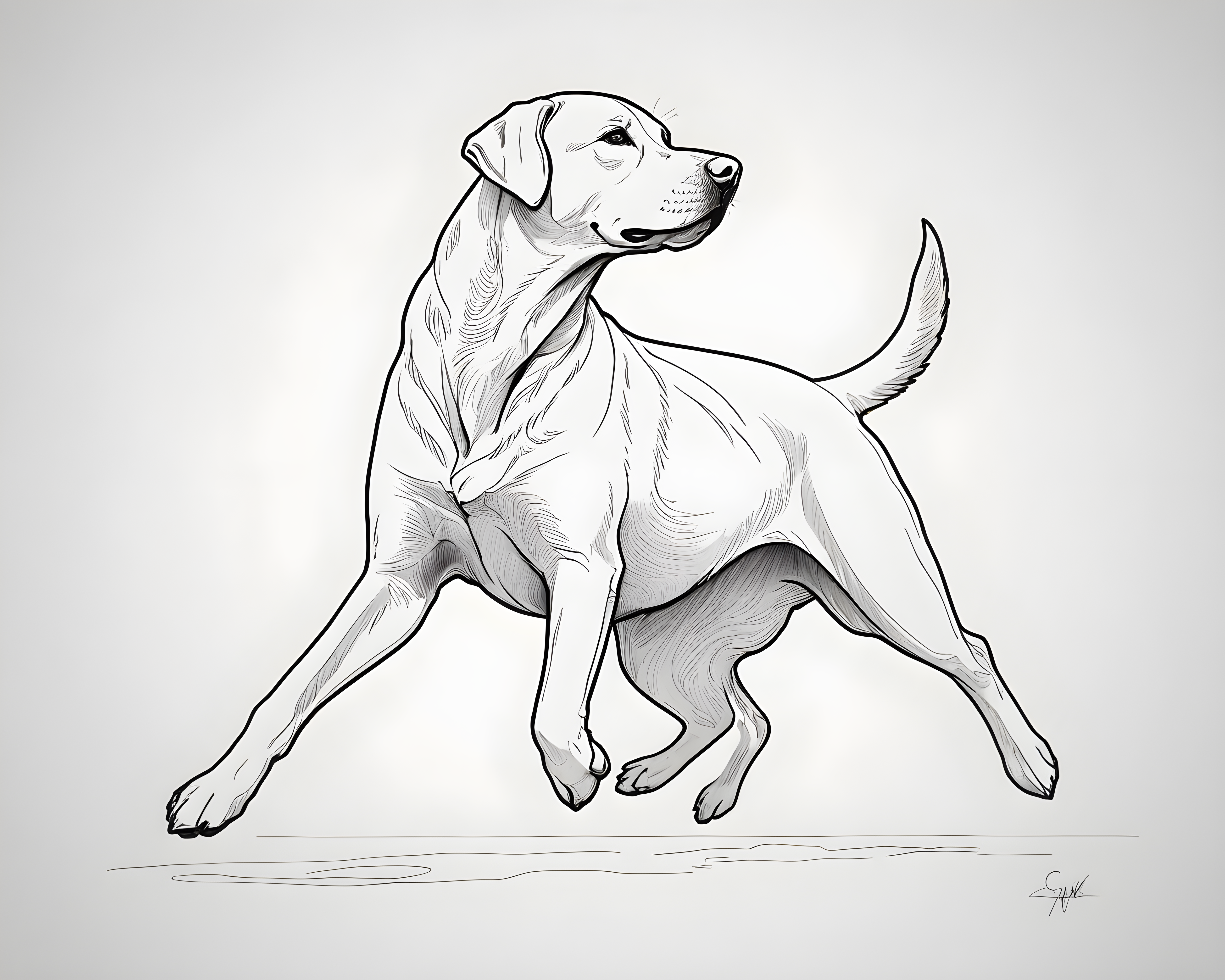 Labrador Retriever — Minimalist Line Art (Romantic)