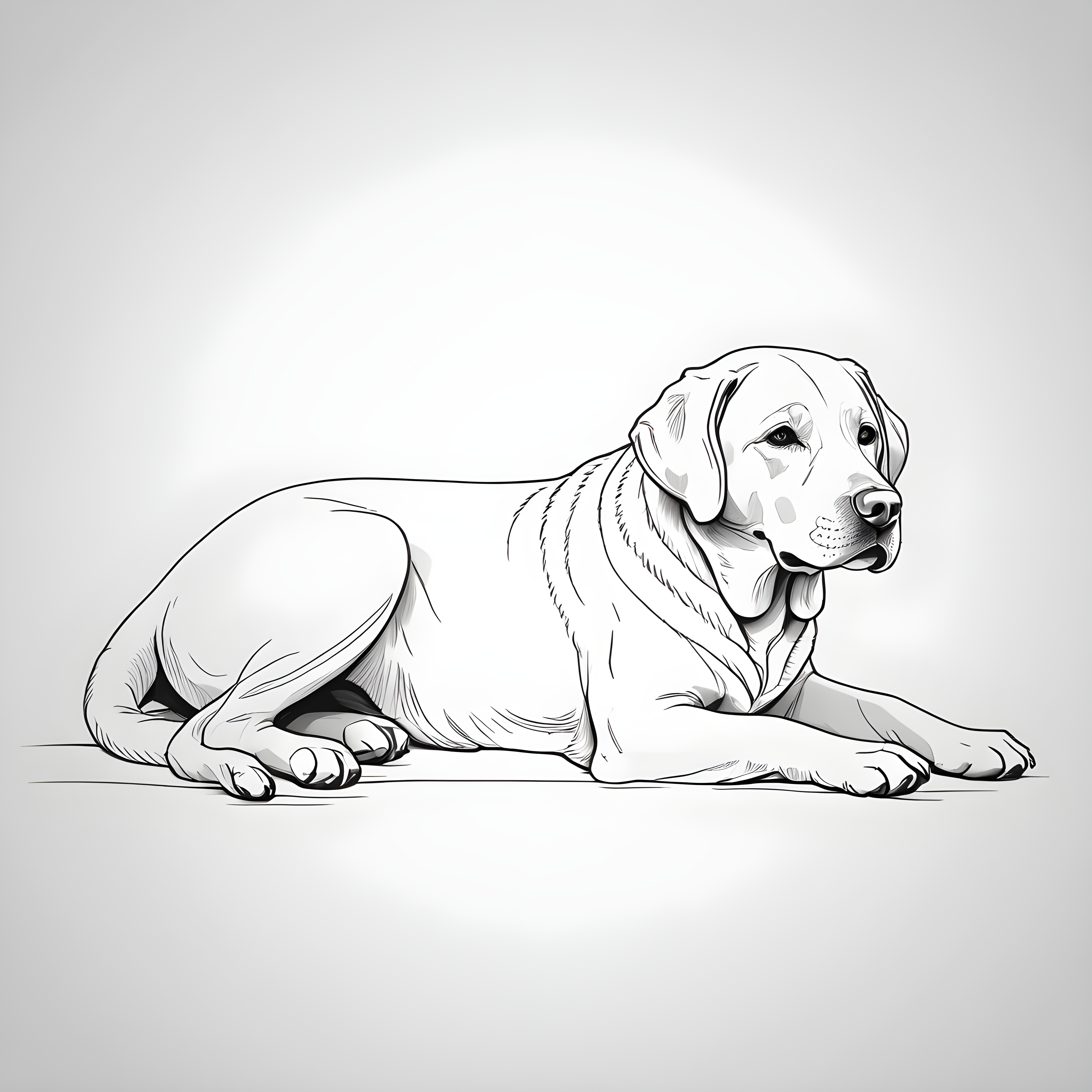 Labrador Retriever — Minimalist Line Art (Sleepy)