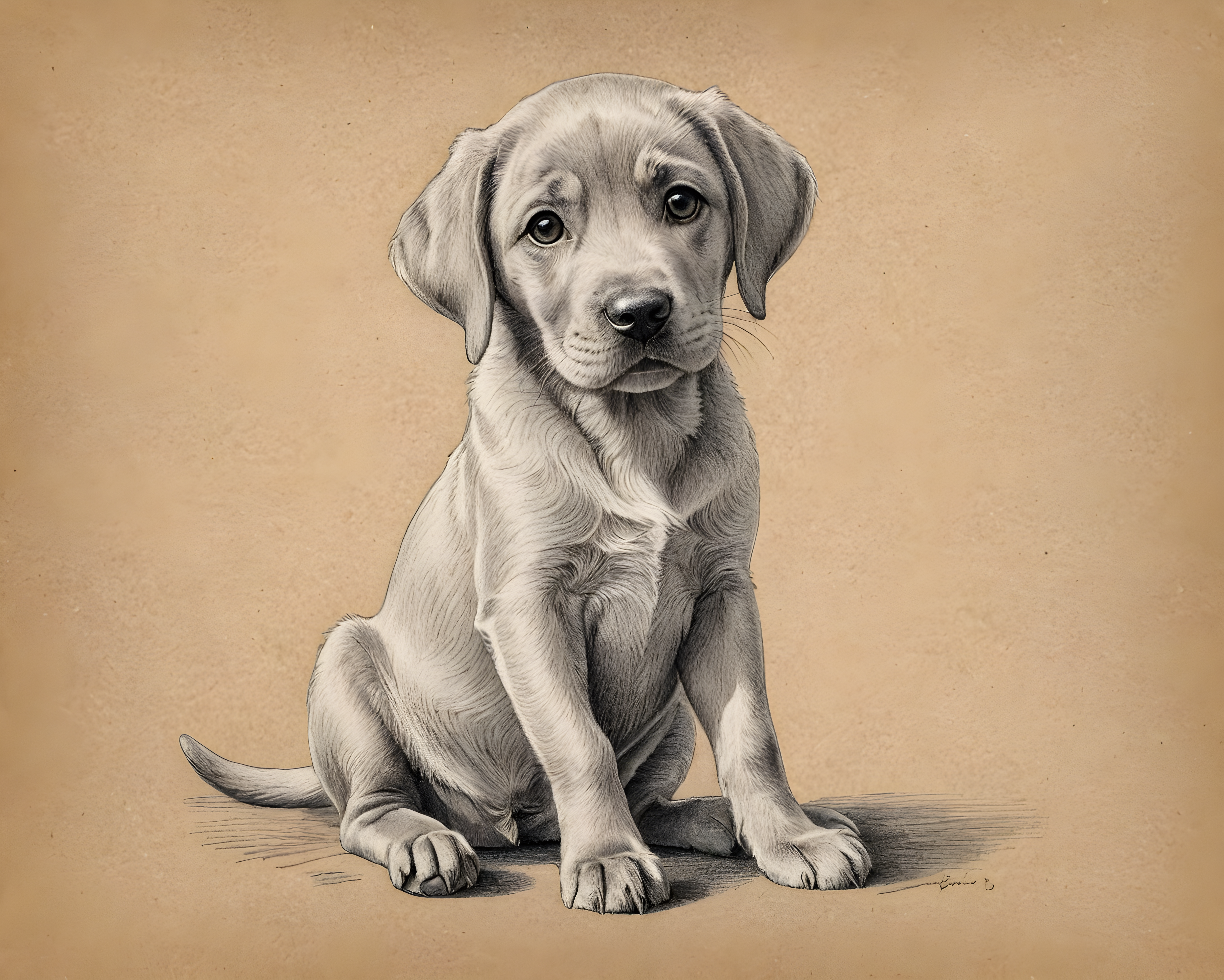 Labrador Retriever — Pencil Sketch (Cute)