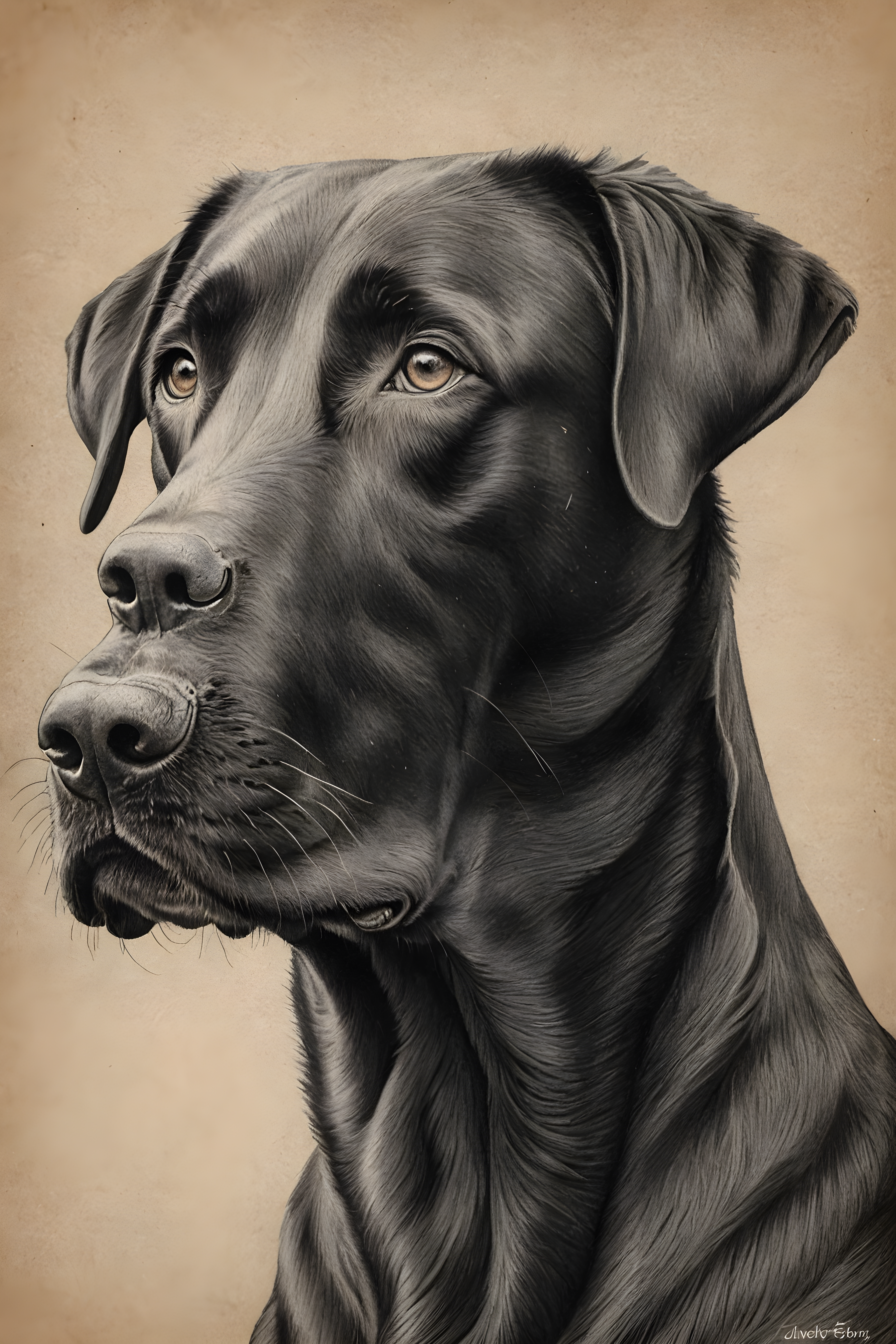 Labrador Retriever — Pencil Sketch (Emotional)