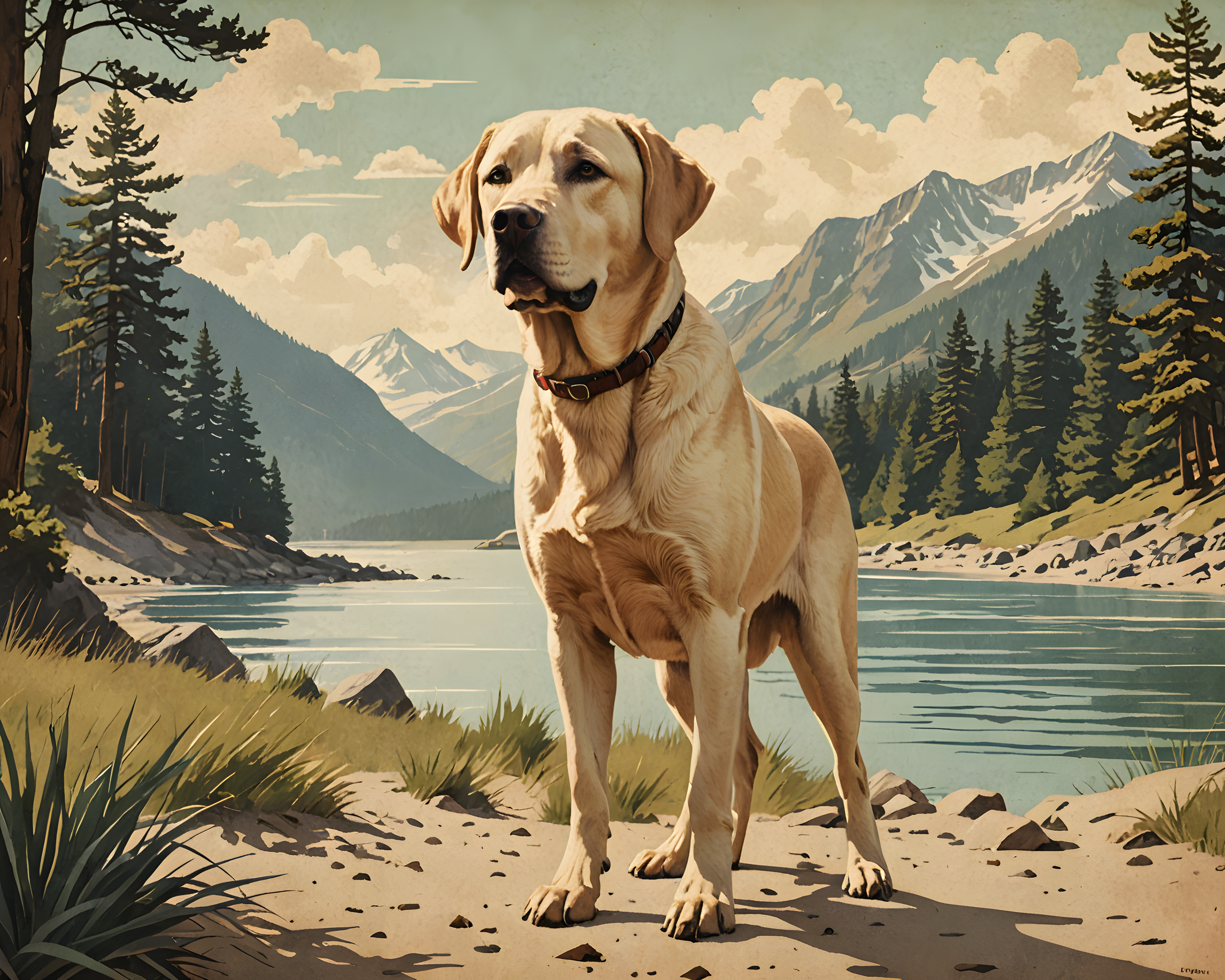 Labrador Retriever — Vintage Poster (Motivational)