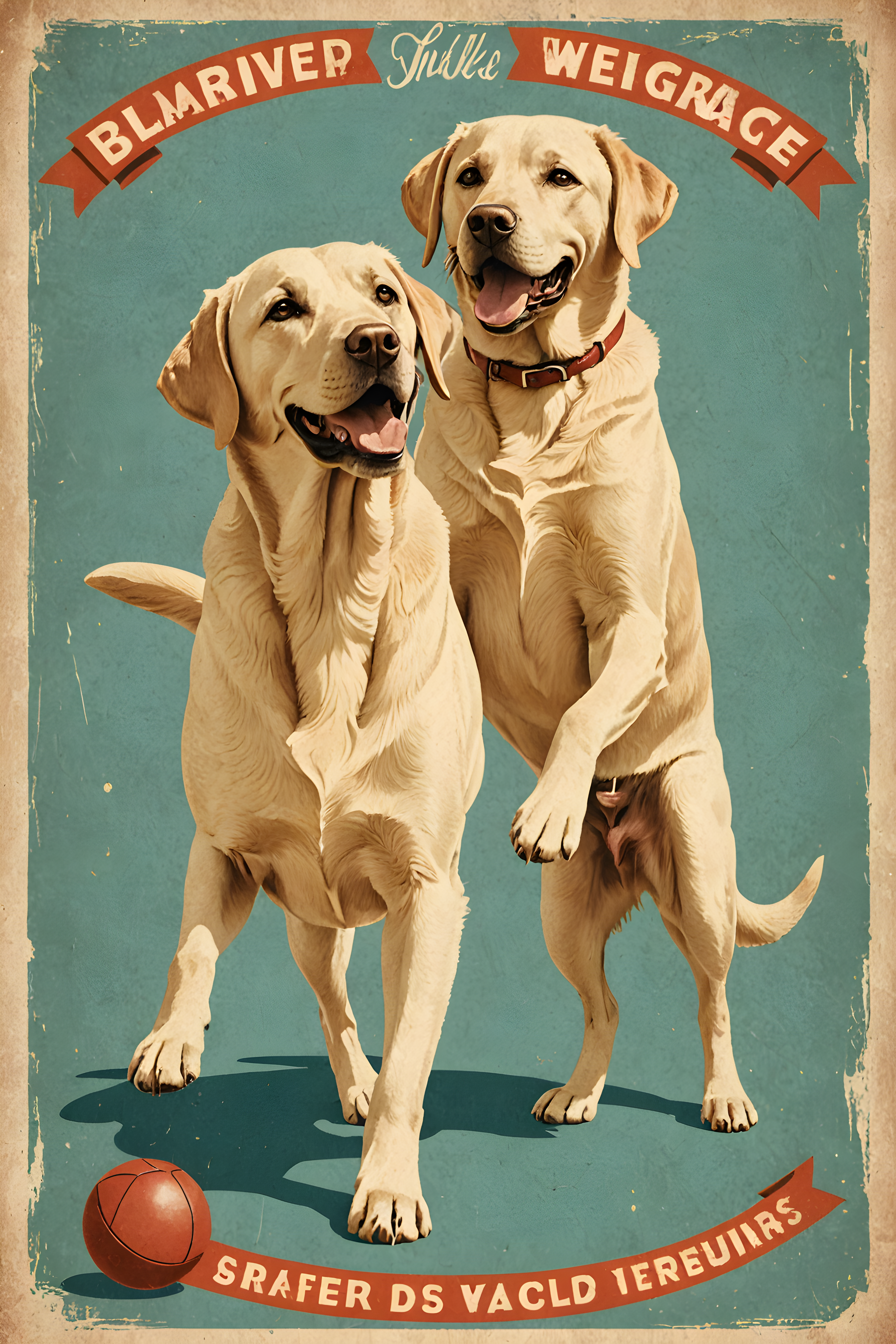 Labrador Retriever — Vintage Poster (Playful)