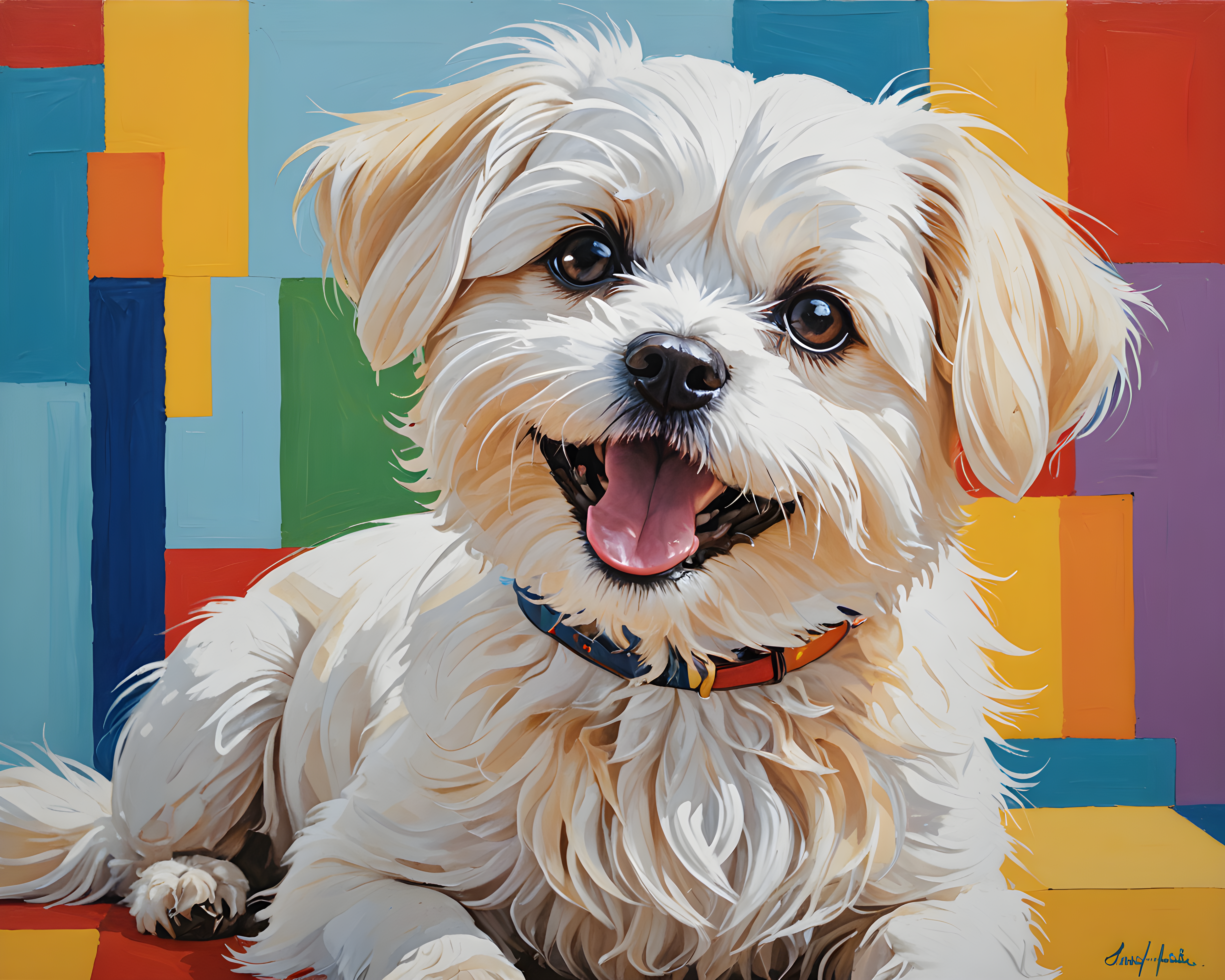 Maltese — Abstract (Happy)