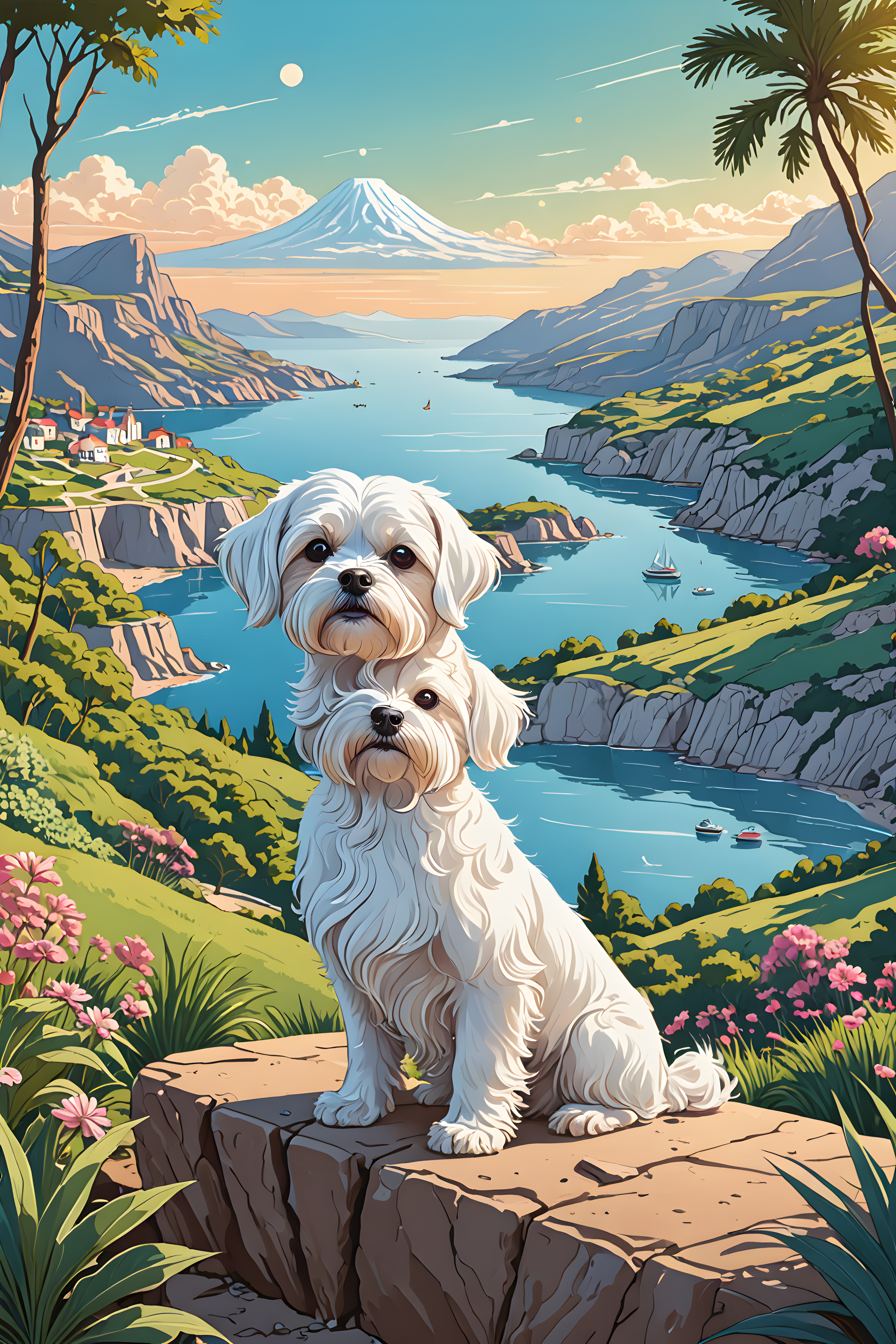 Maltese — Line Art (Fantasy)