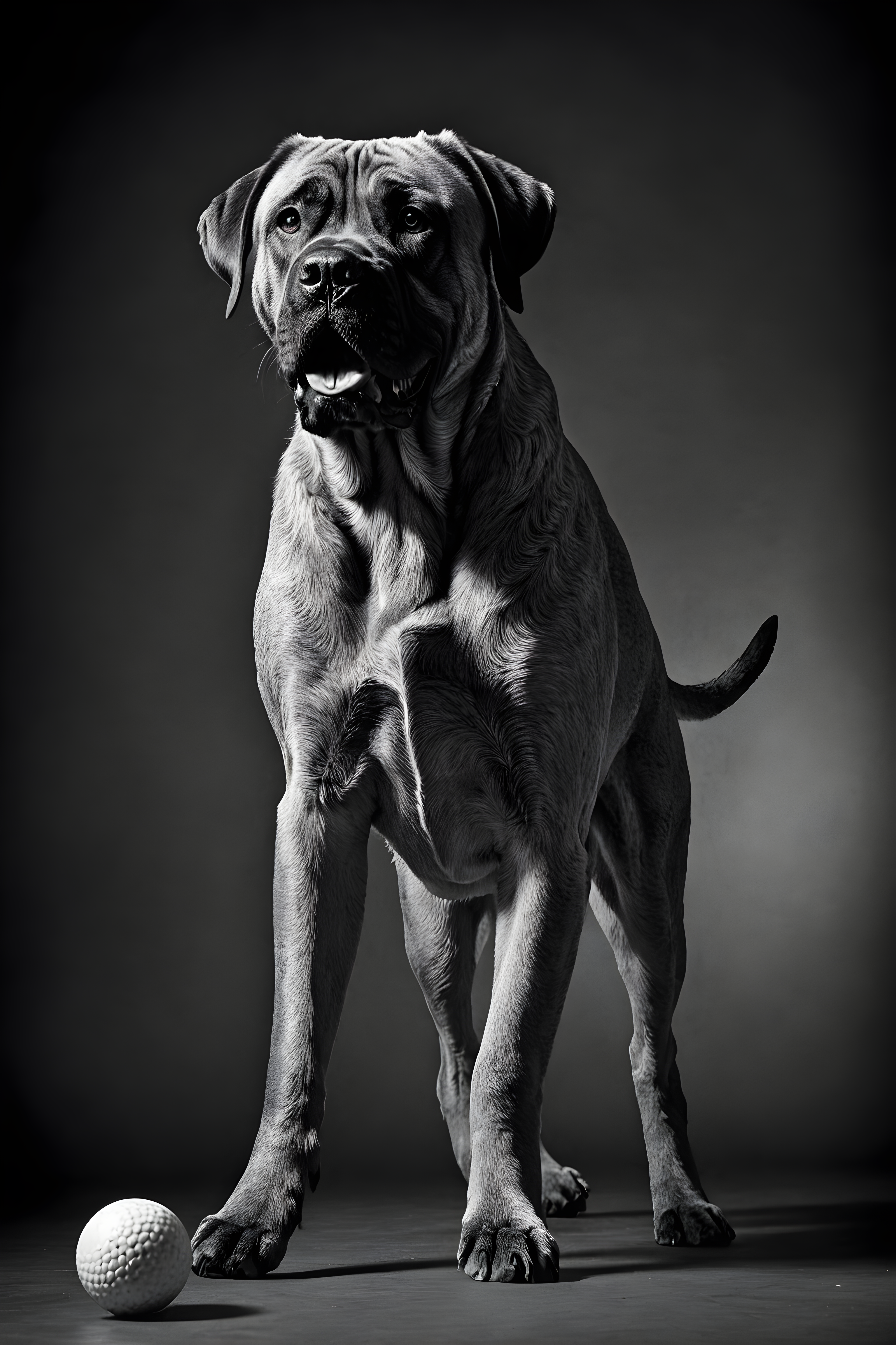 Mastiff — Black & White (Playful)