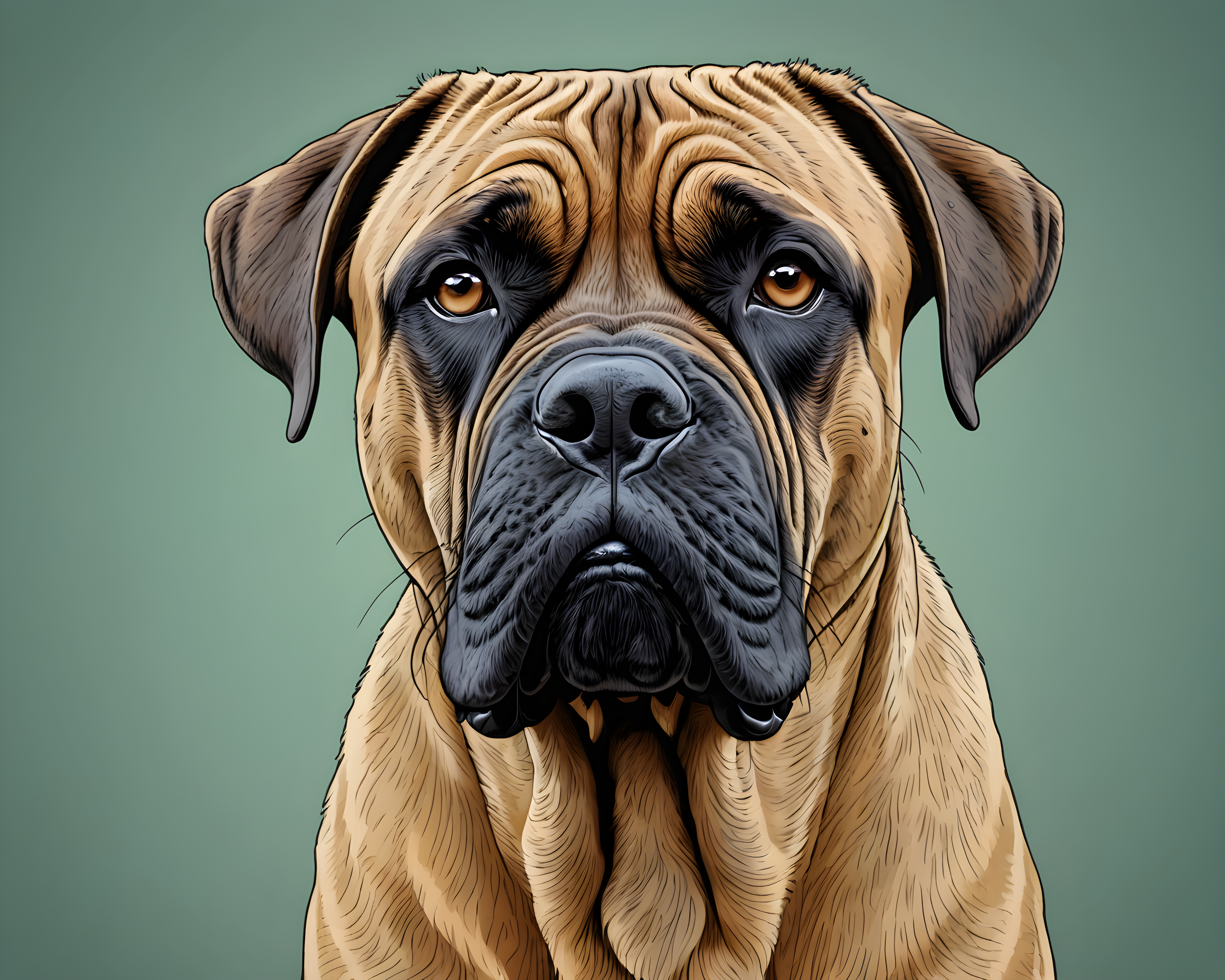 Mastiff — Line Art (Fantasy)