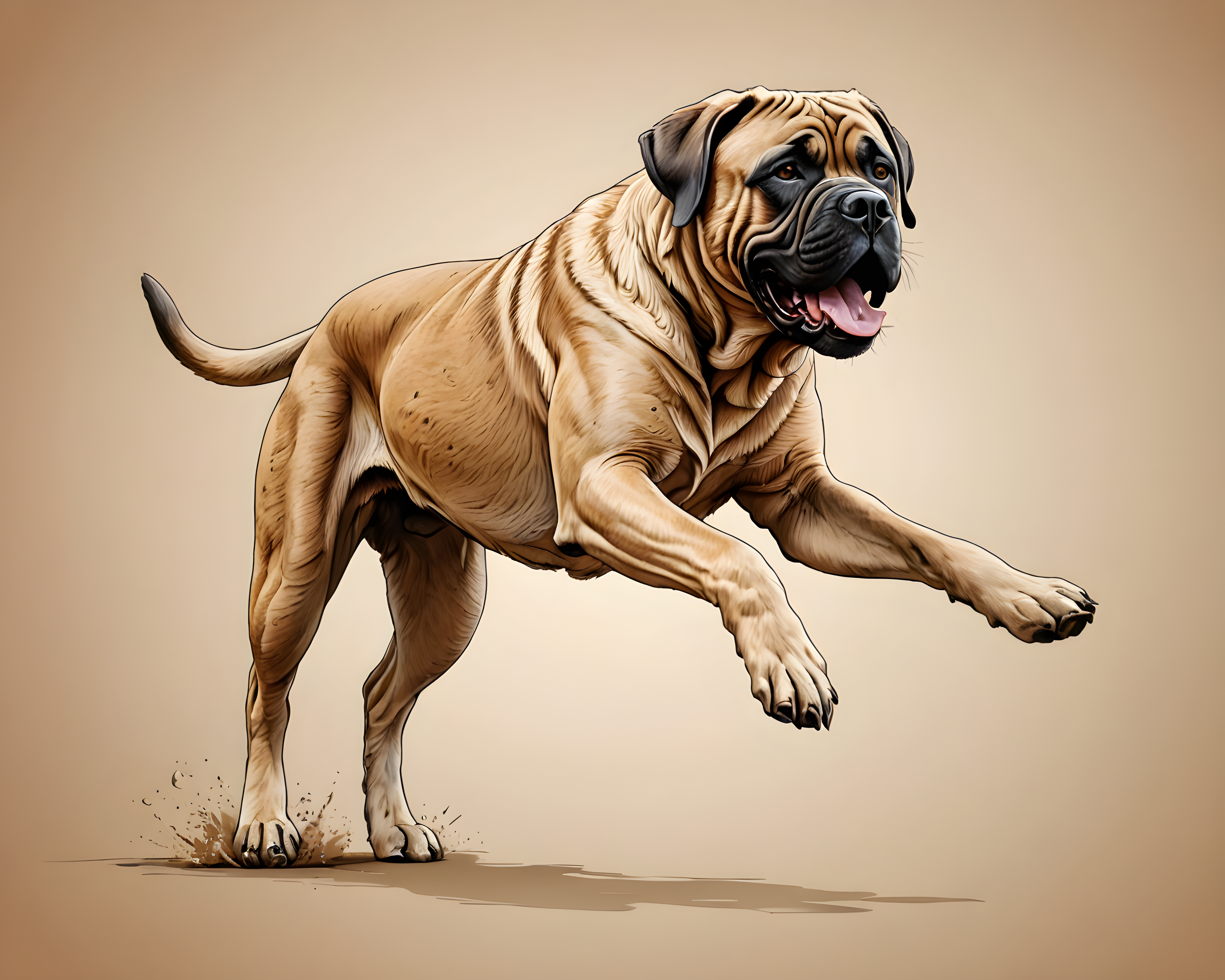 Mastiff — Line Art (Romantic)