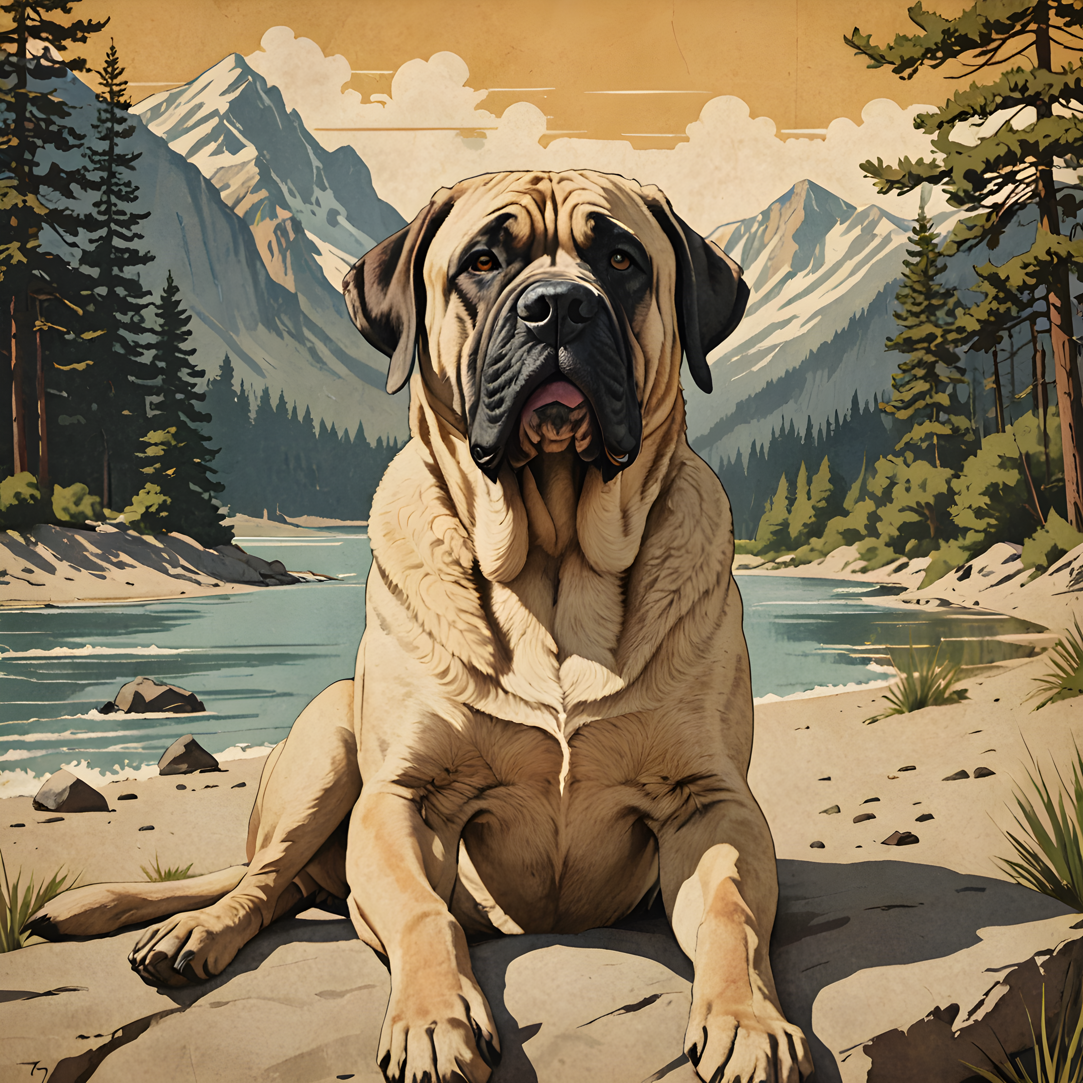 Mastiff — Vintage Poster (Funny)