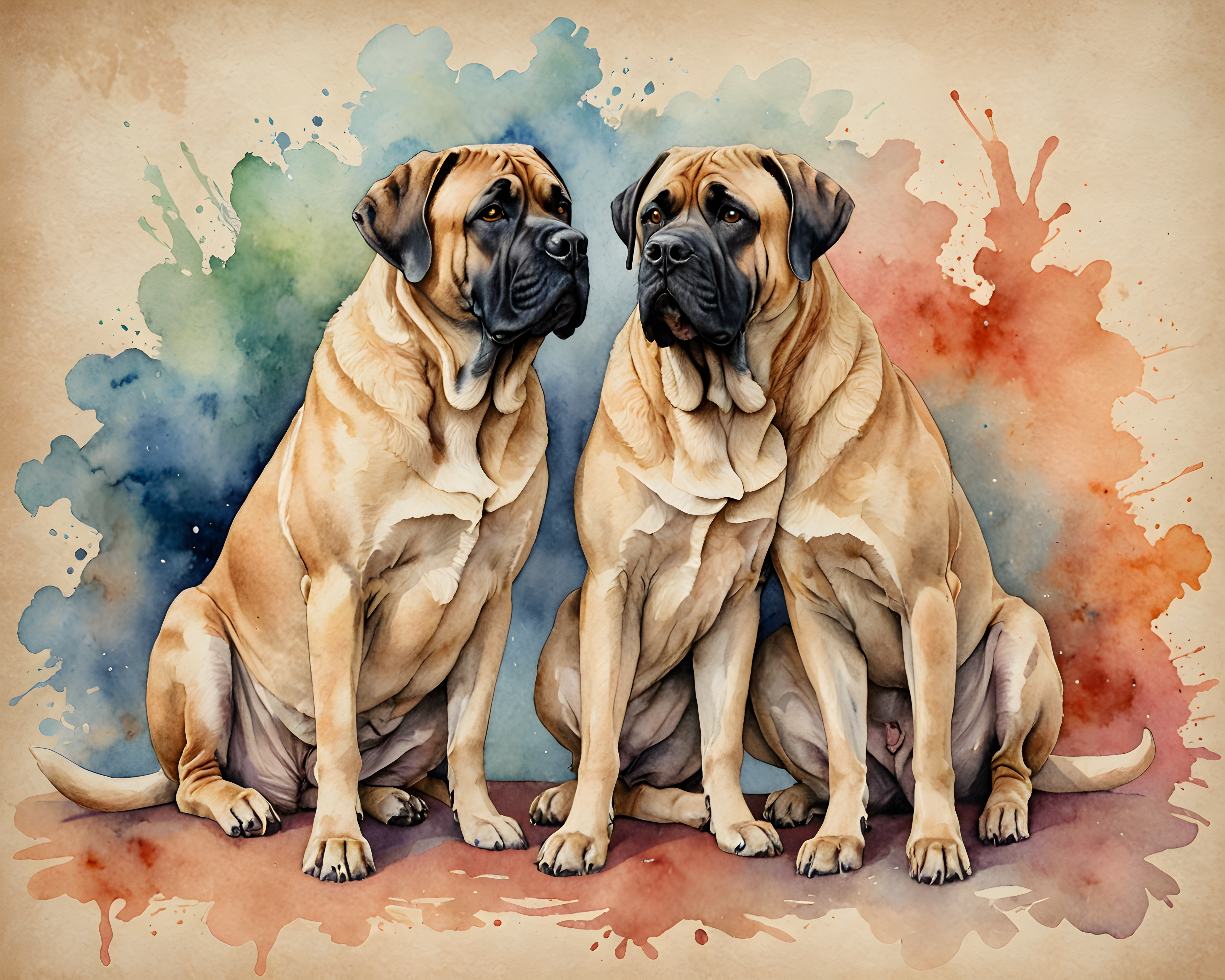 Mastiff — Watercolor (Fantasy)