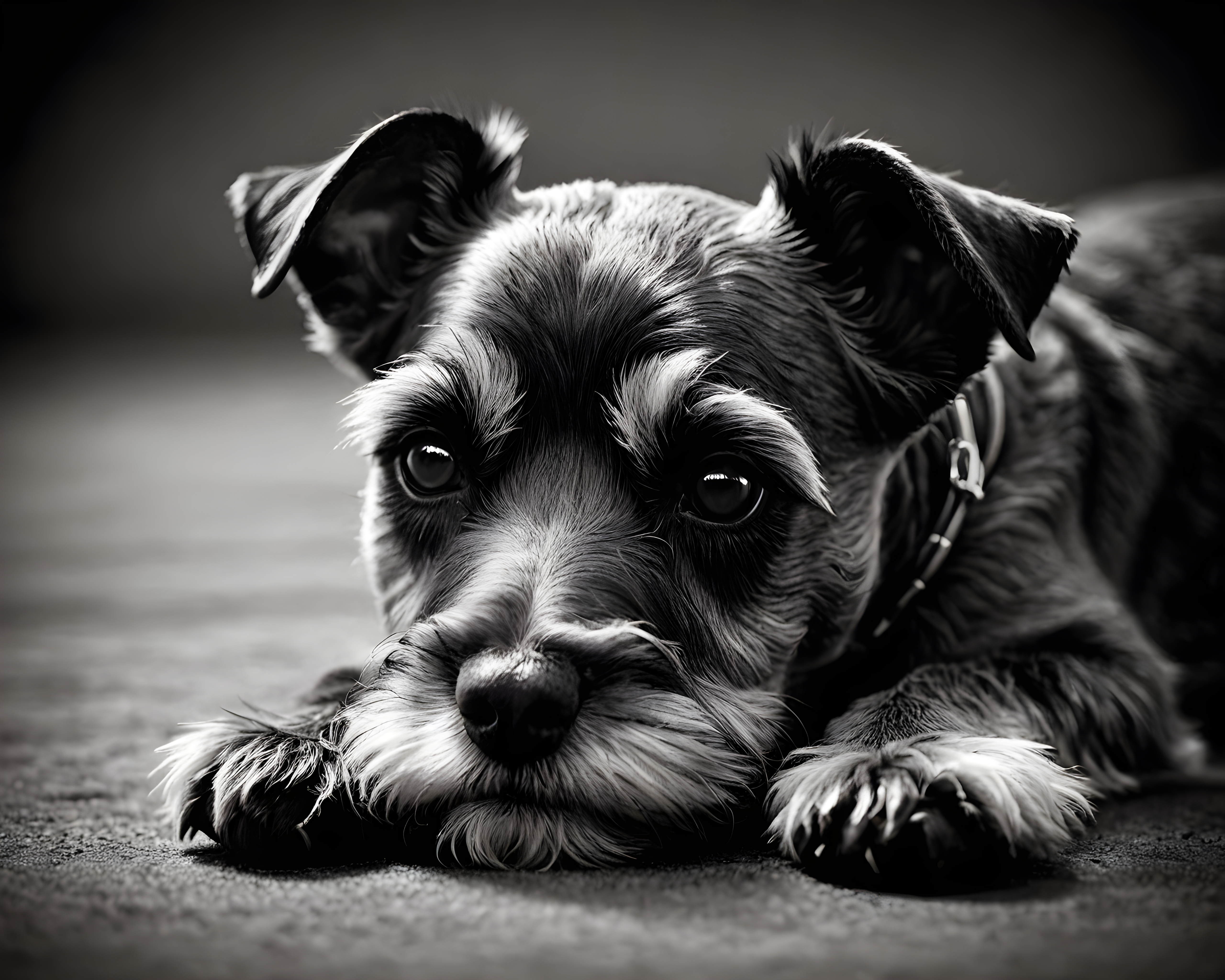 Miniature Schnauzer — Black & White (Romantic)