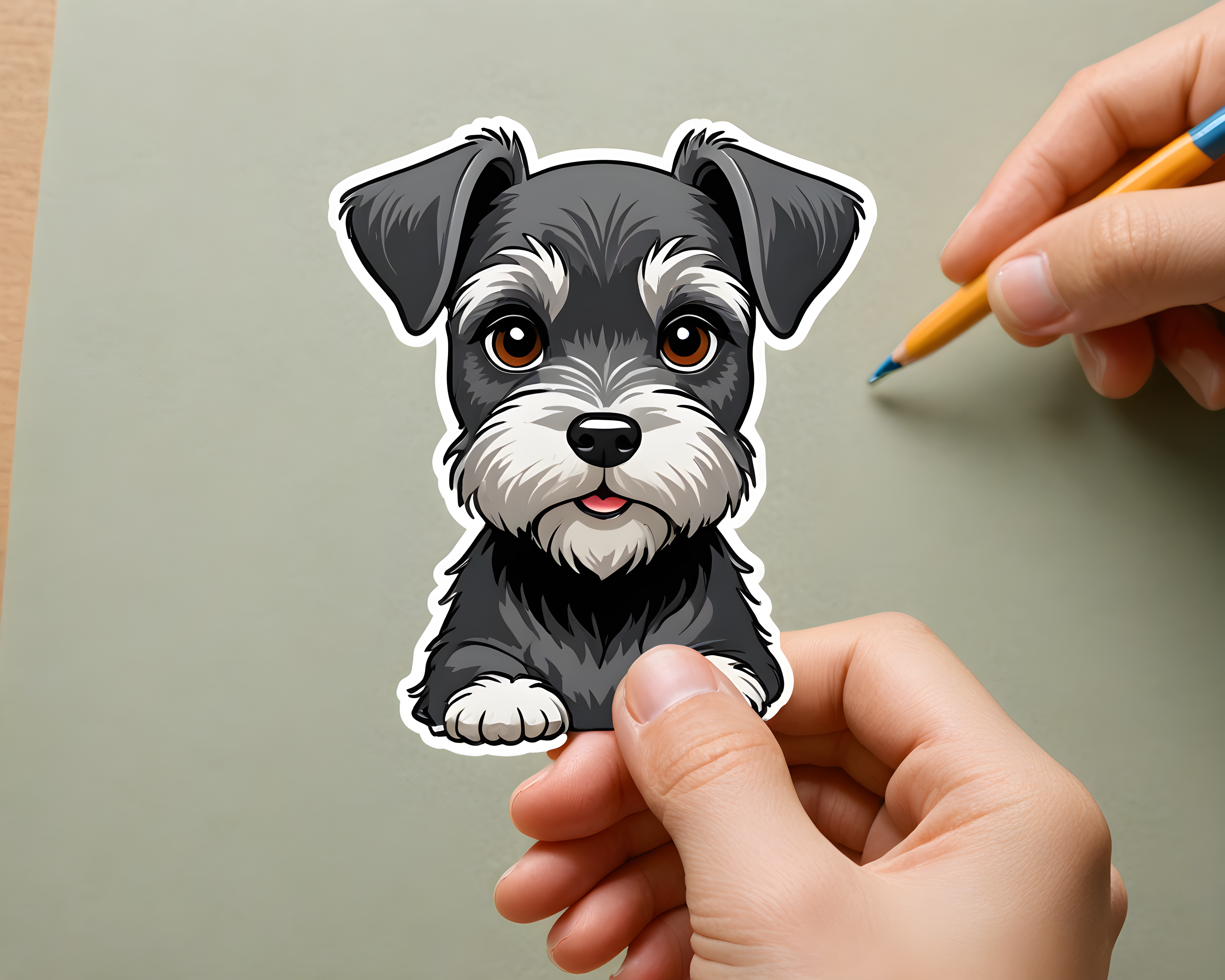 Miniature Schnauzer — Cartoon / Kawaii (Emotional)