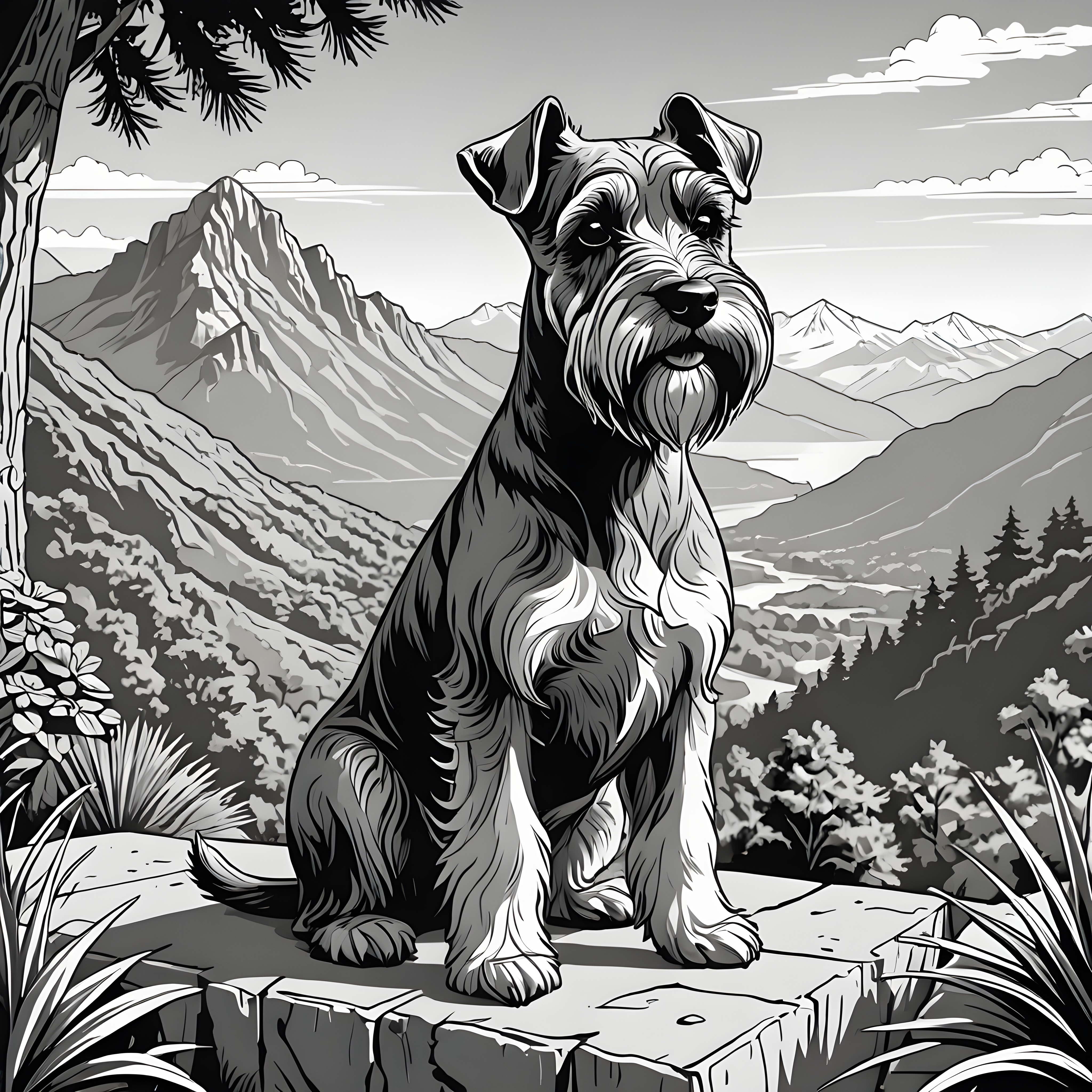 Miniature Schnauzer — Line Art (Savage)