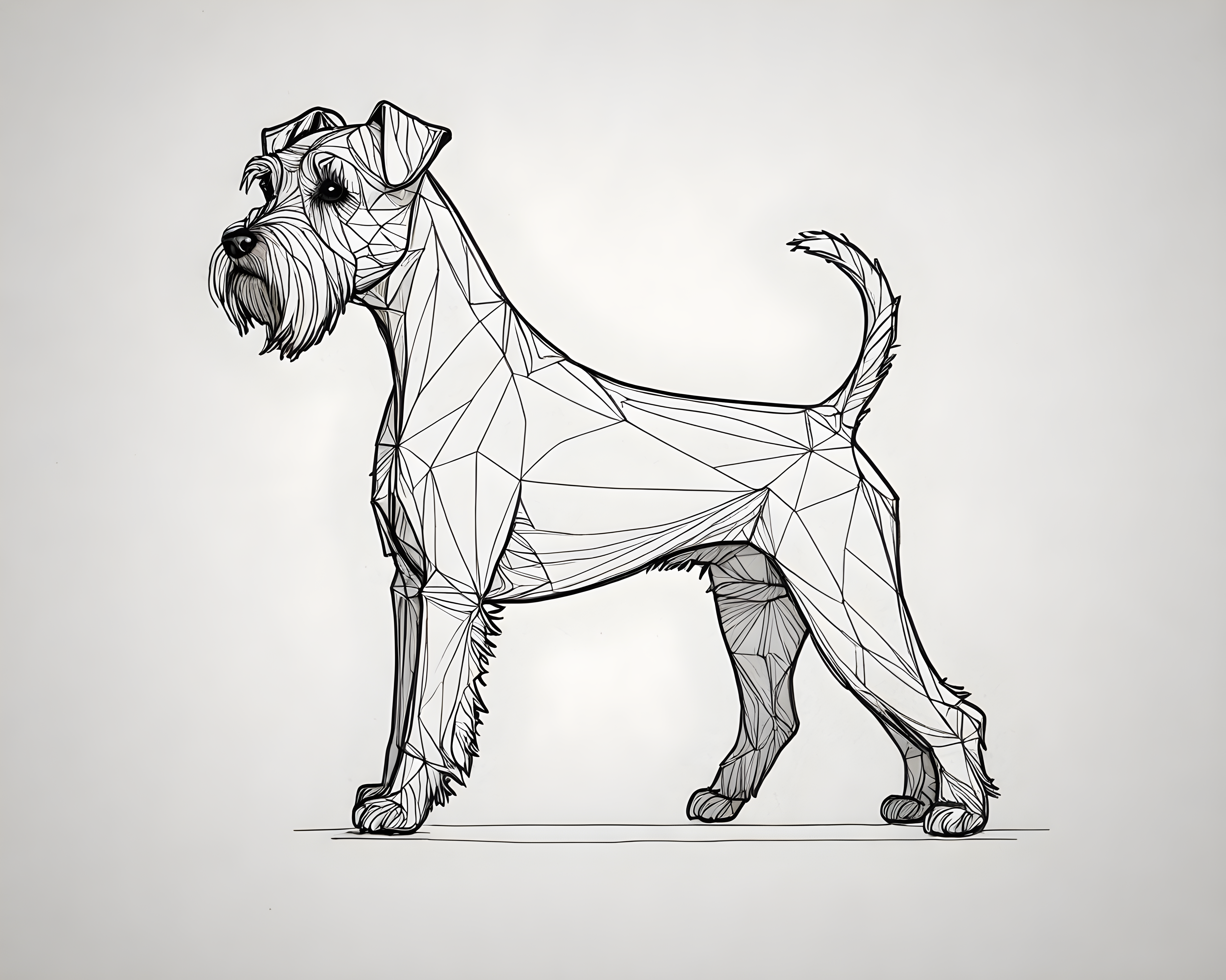 Miniature Schnauzer — Minimalist Line Art (Aesthetic)