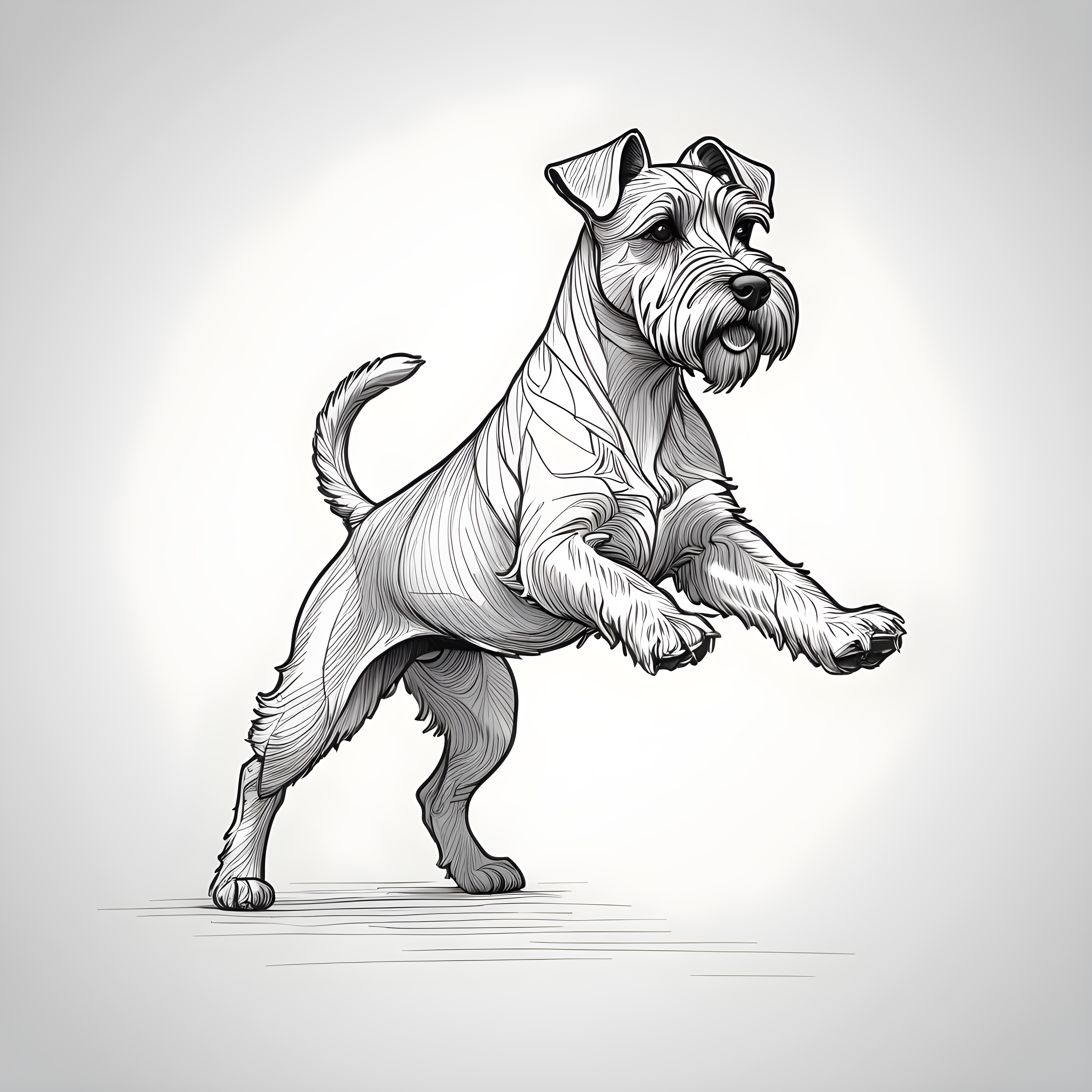Miniature Schnauzer — Minimalist Line Art (Emotional)