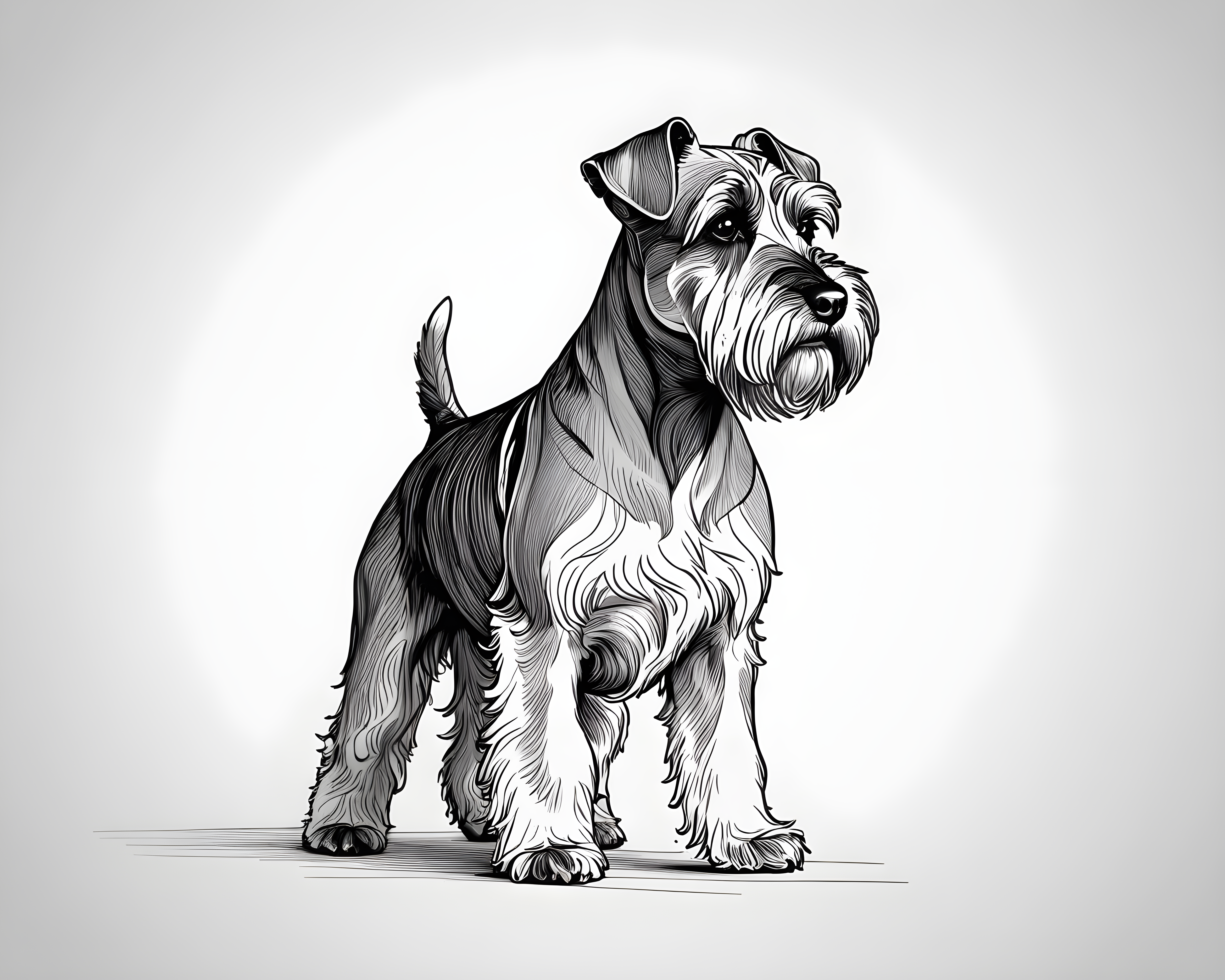 Miniature Schnauzer — Minimalist Line Art (Motivational)