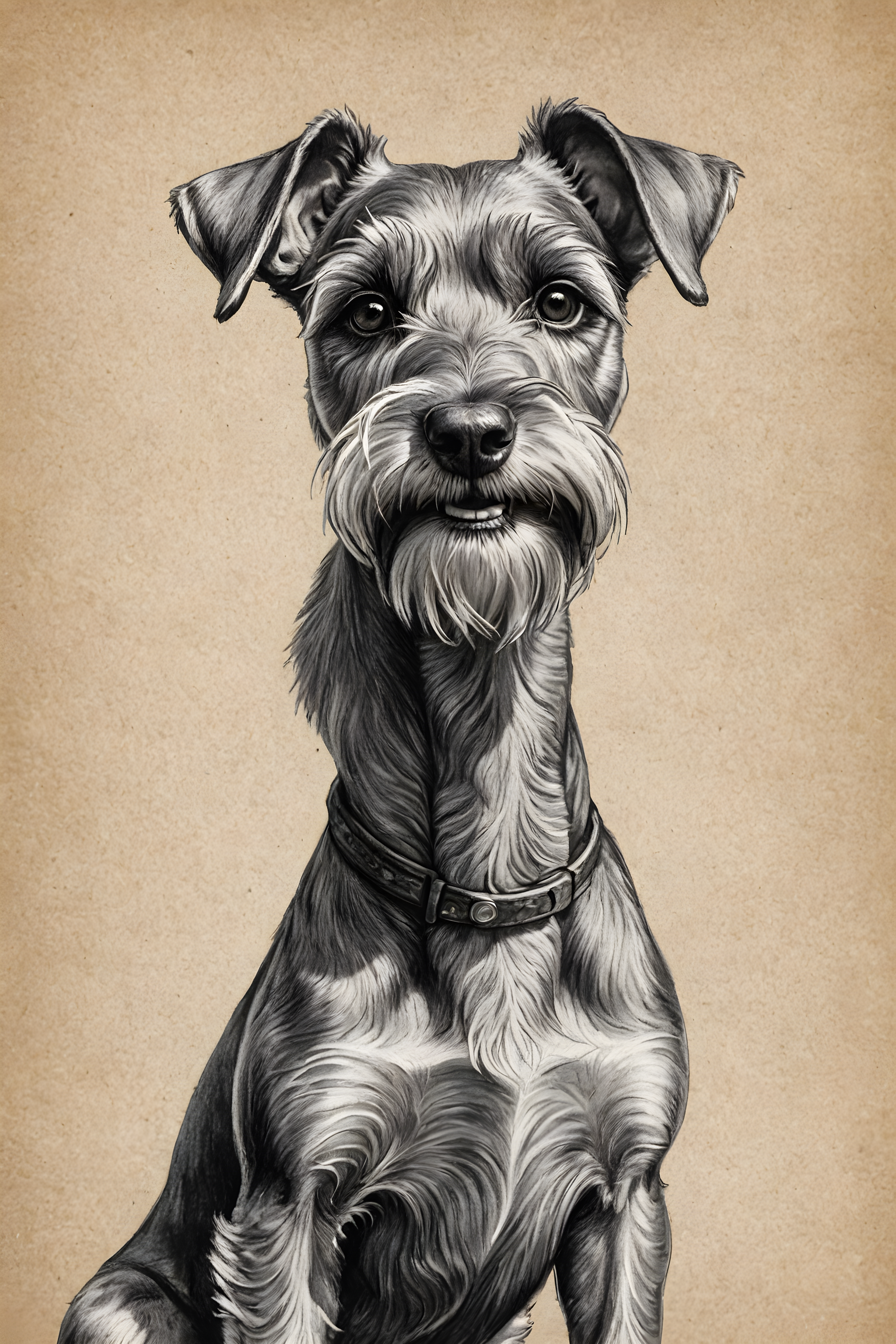 Miniature Schnauzer — Pencil Sketch (Savage)