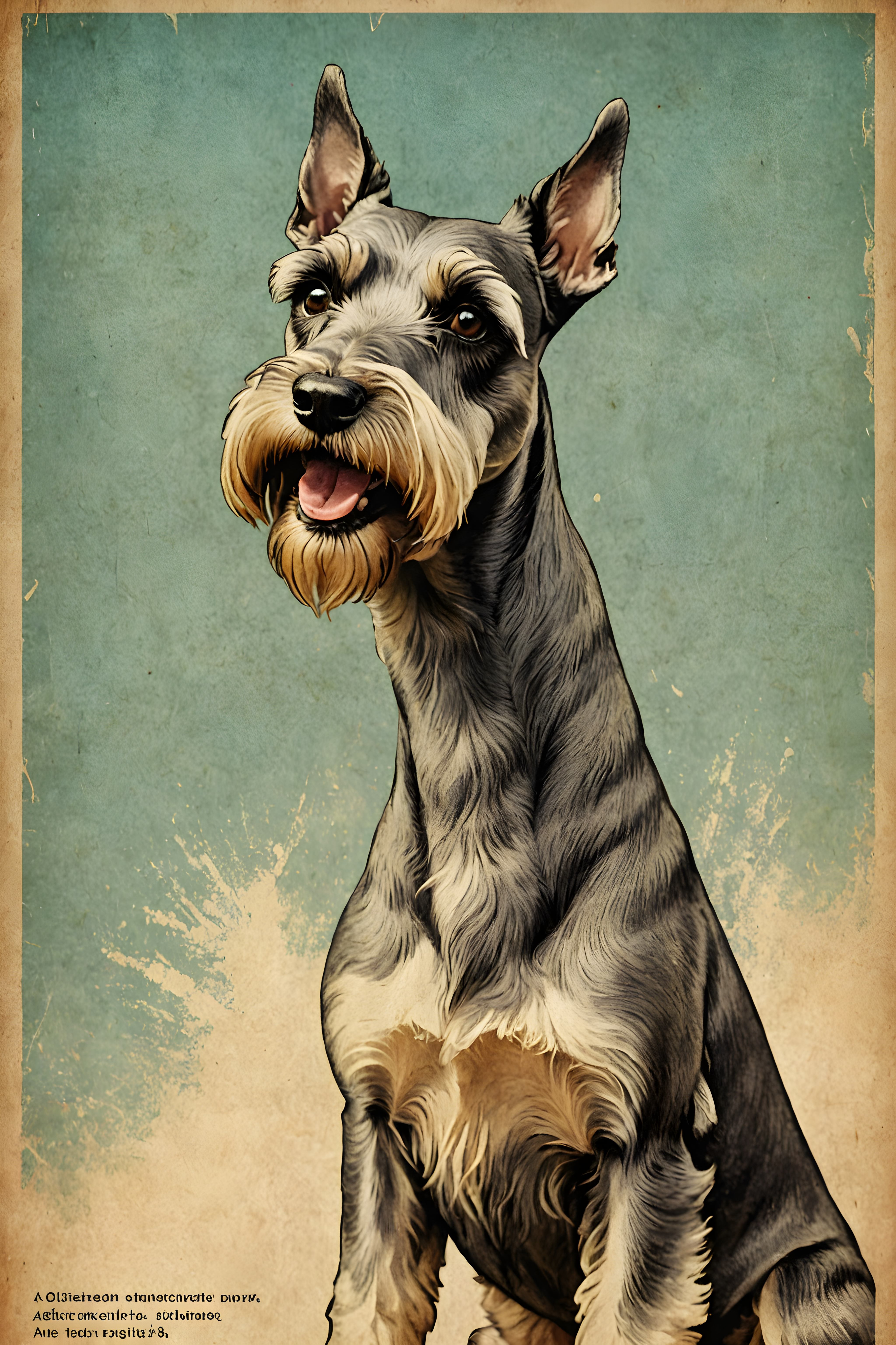 Miniature Schnauzer — Vintage Poster (Fantasy)