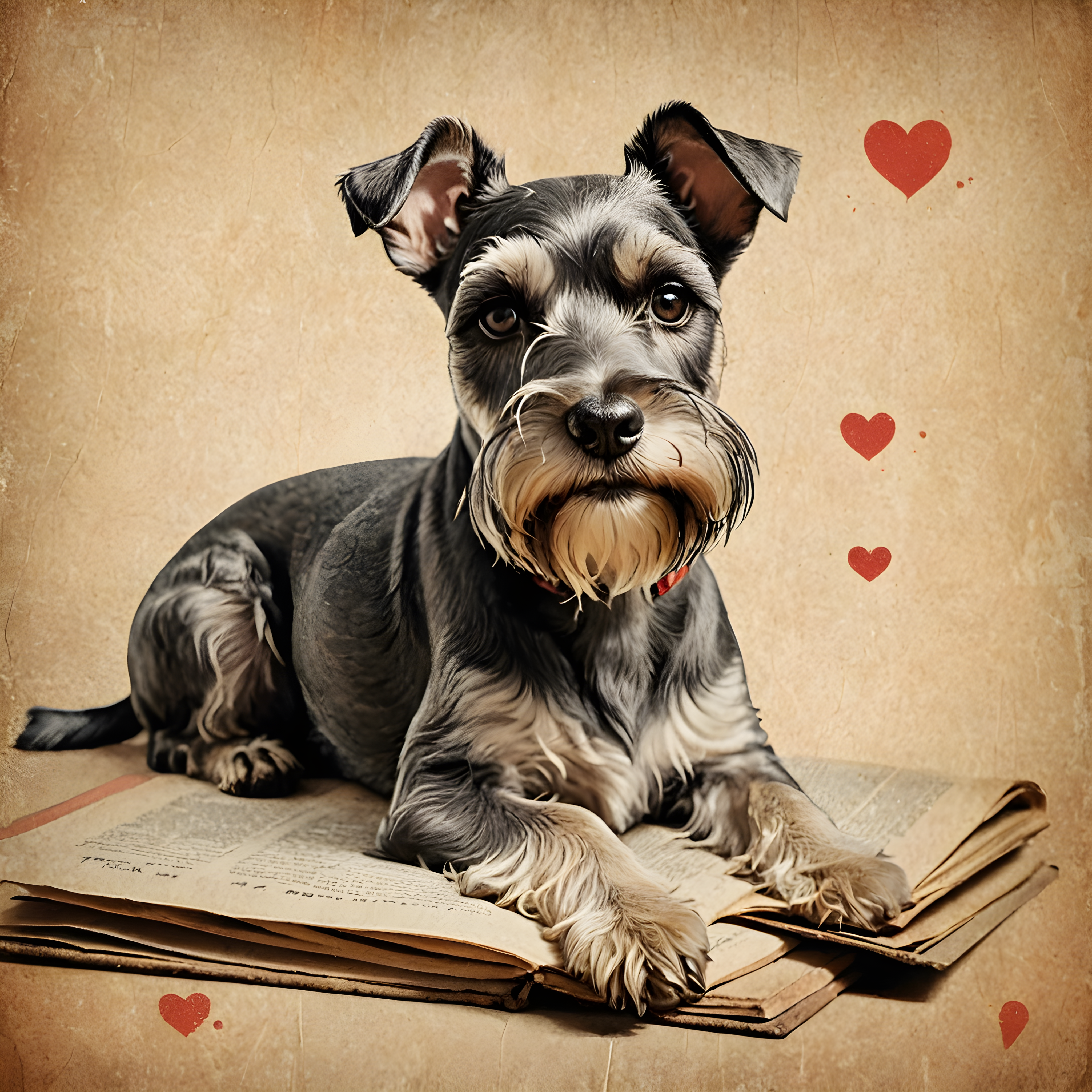 Miniature Schnauzer — Vintage Poster (Romantic)