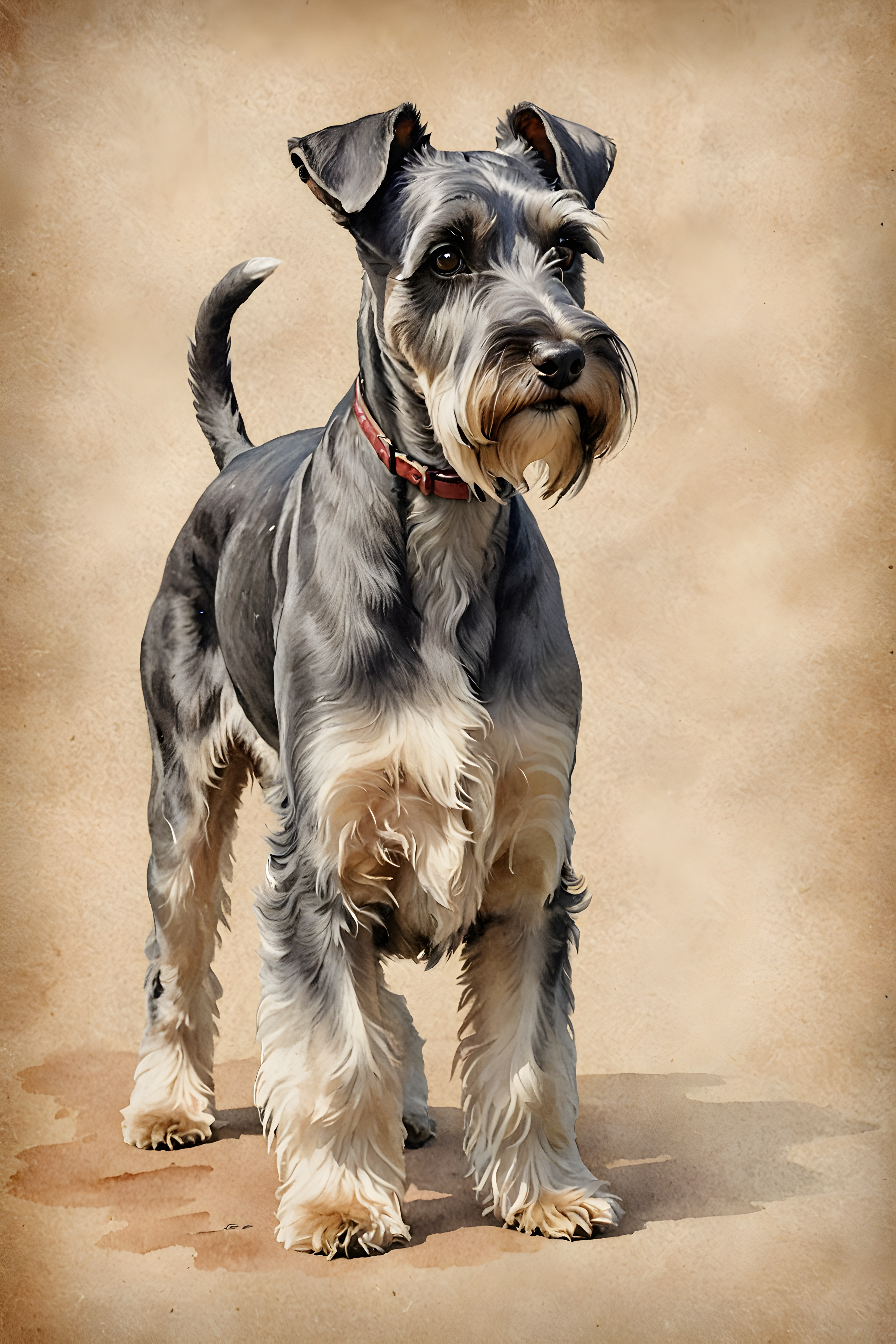Miniature Schnauzer — Watercolor (Emotional)