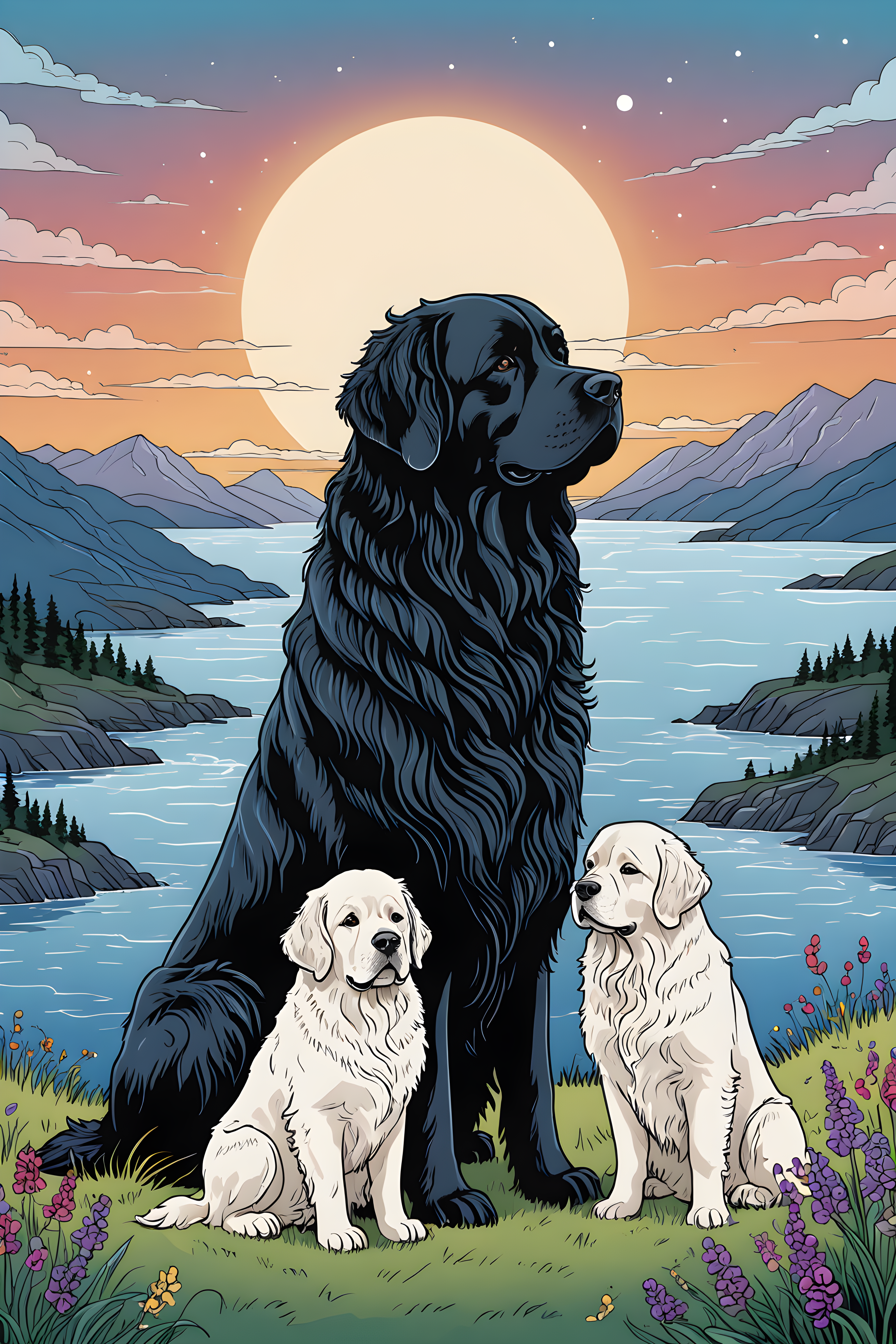 Newfoundland — Line Art (Fantasy)