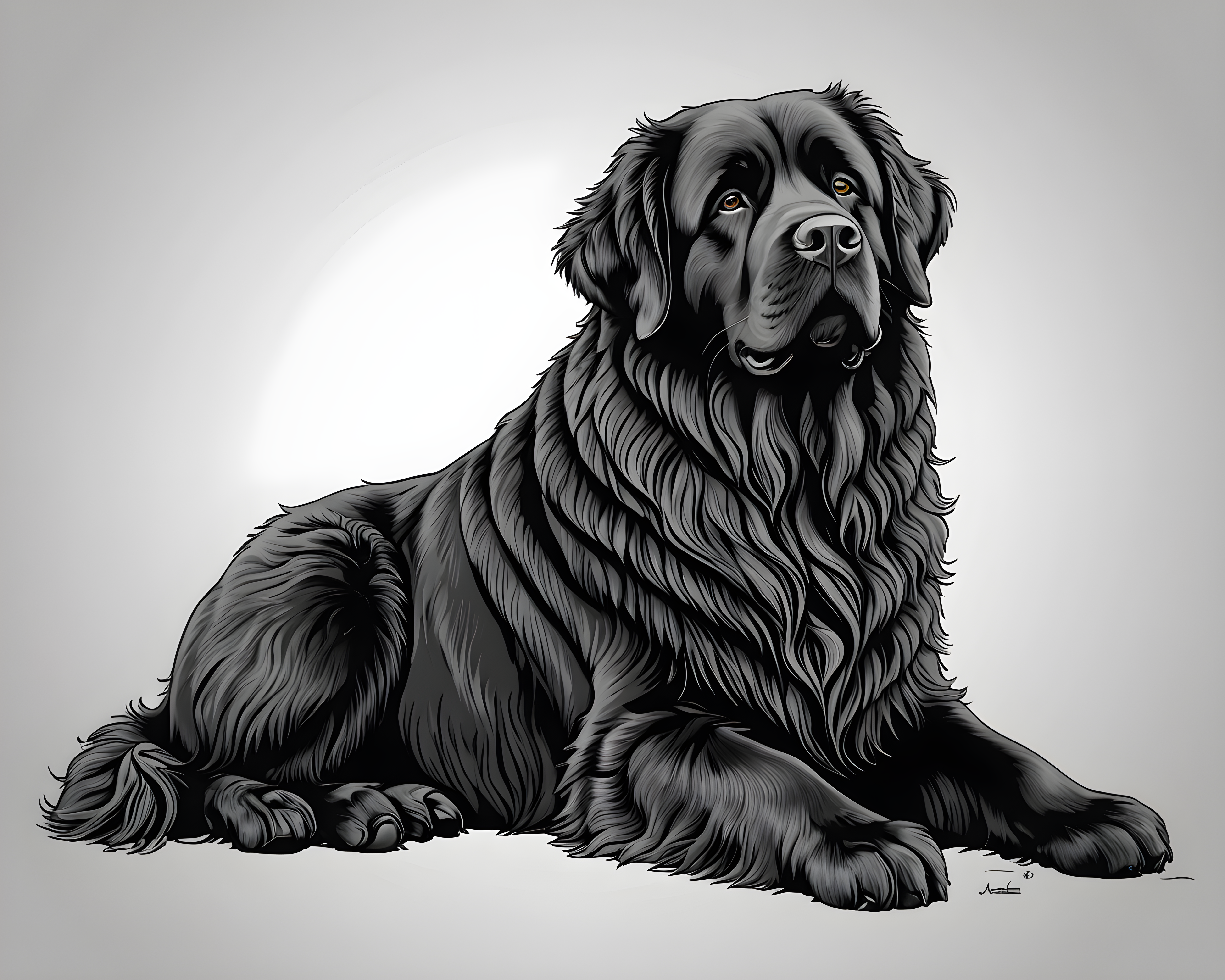 Newfoundland — Line Art (Sleepy)