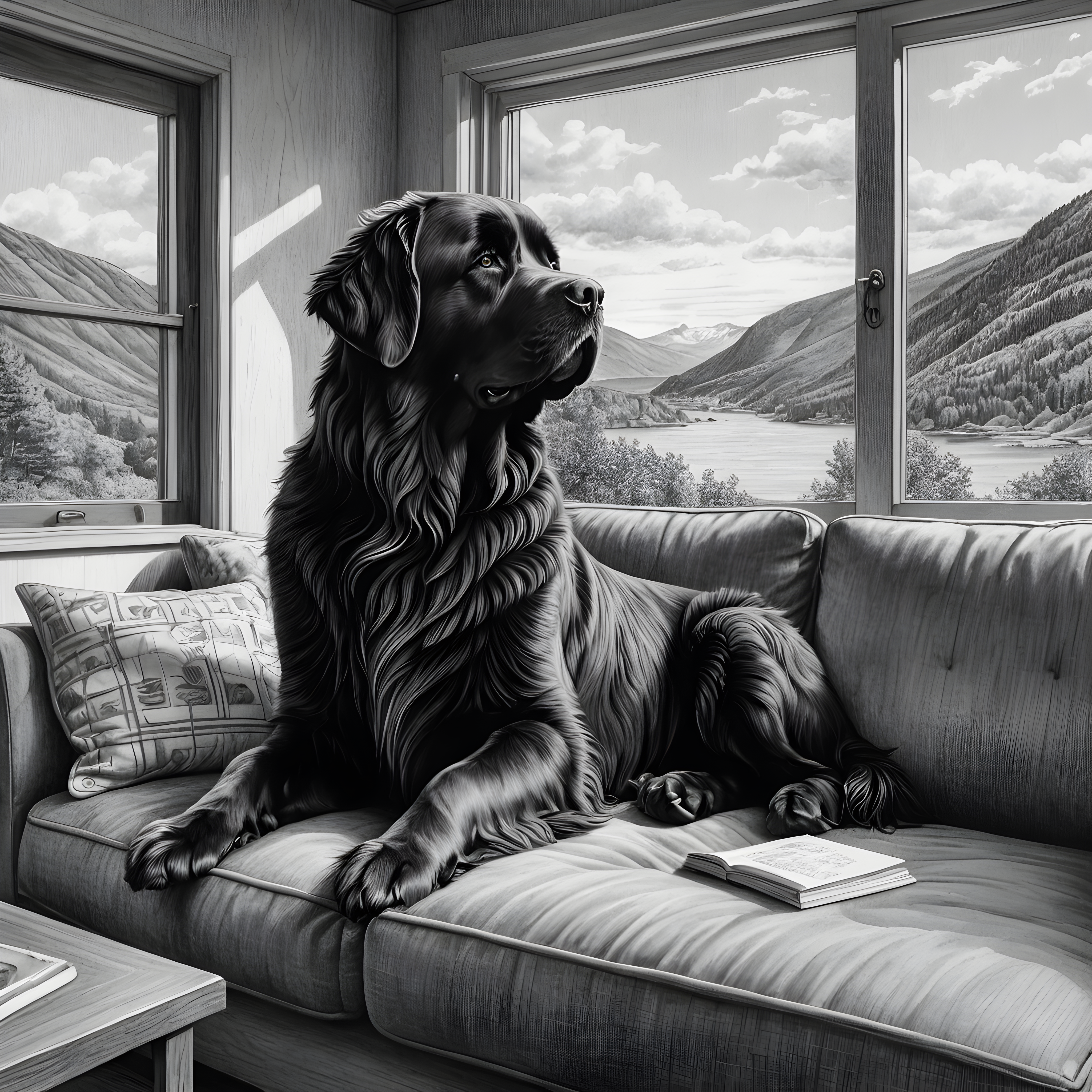 Newfoundland — Pencil Sketch (Lifestyle)
