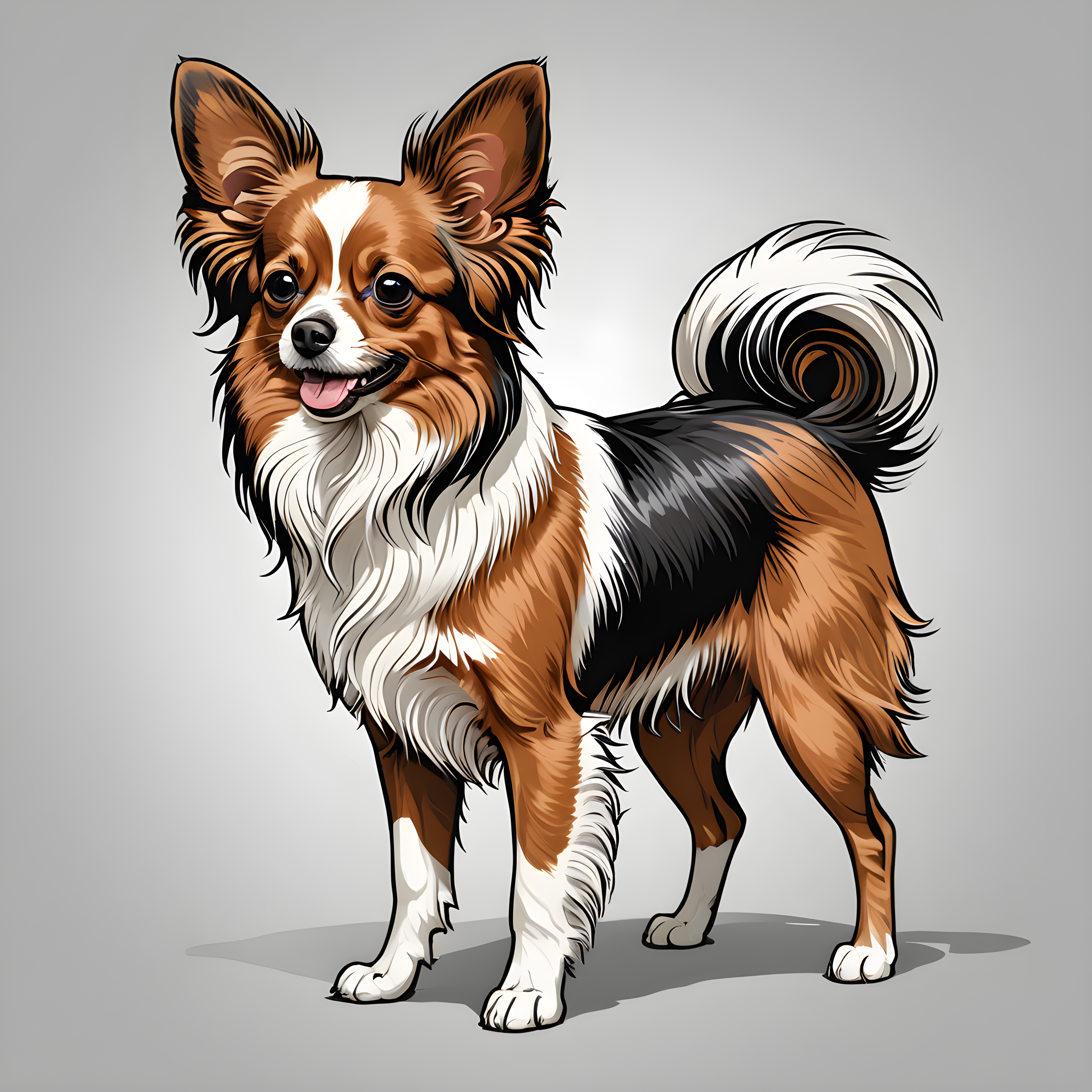 Papillon — Line Art (Funny)