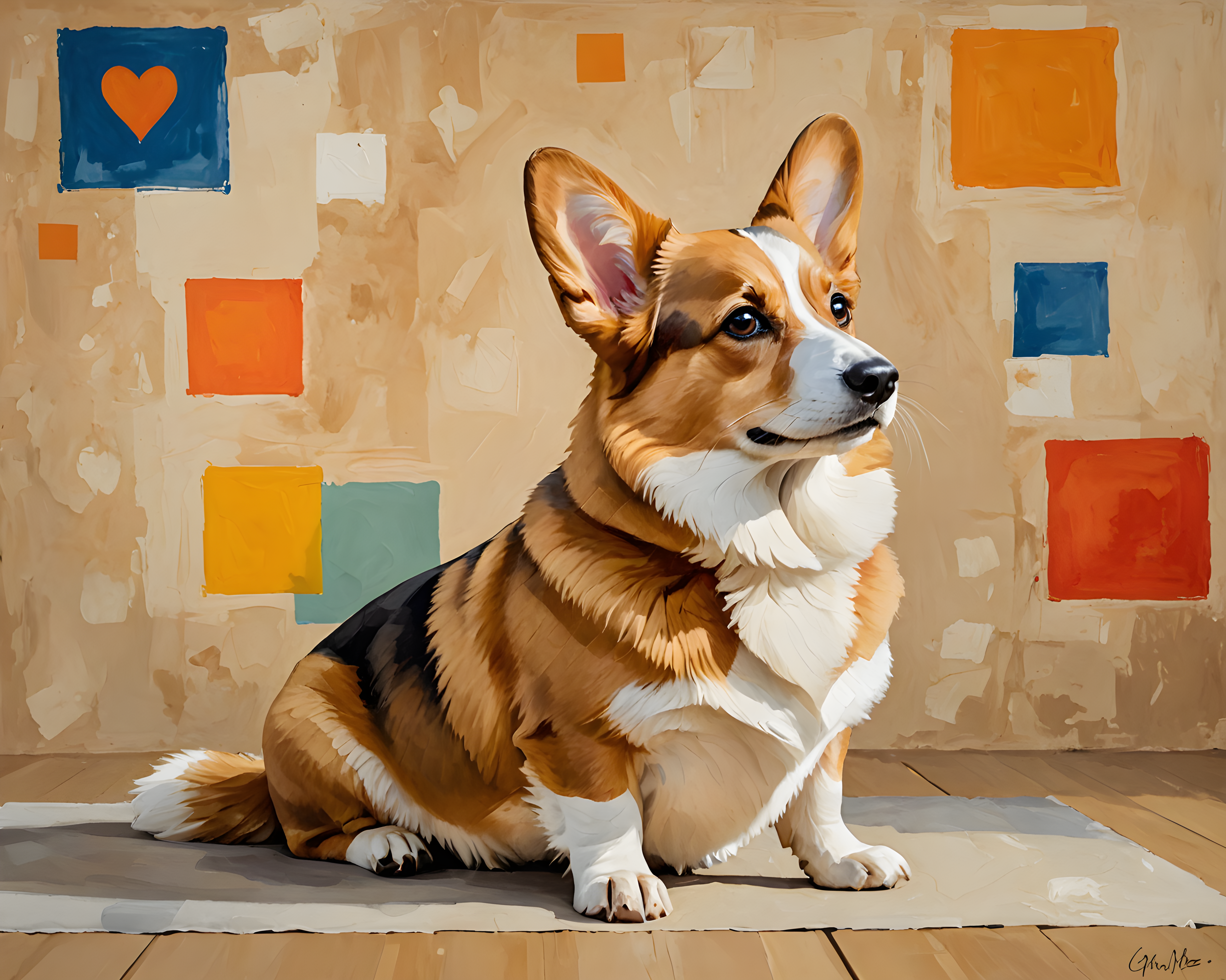 Pembroke Welsh Corgi — Abstract (Romantic)