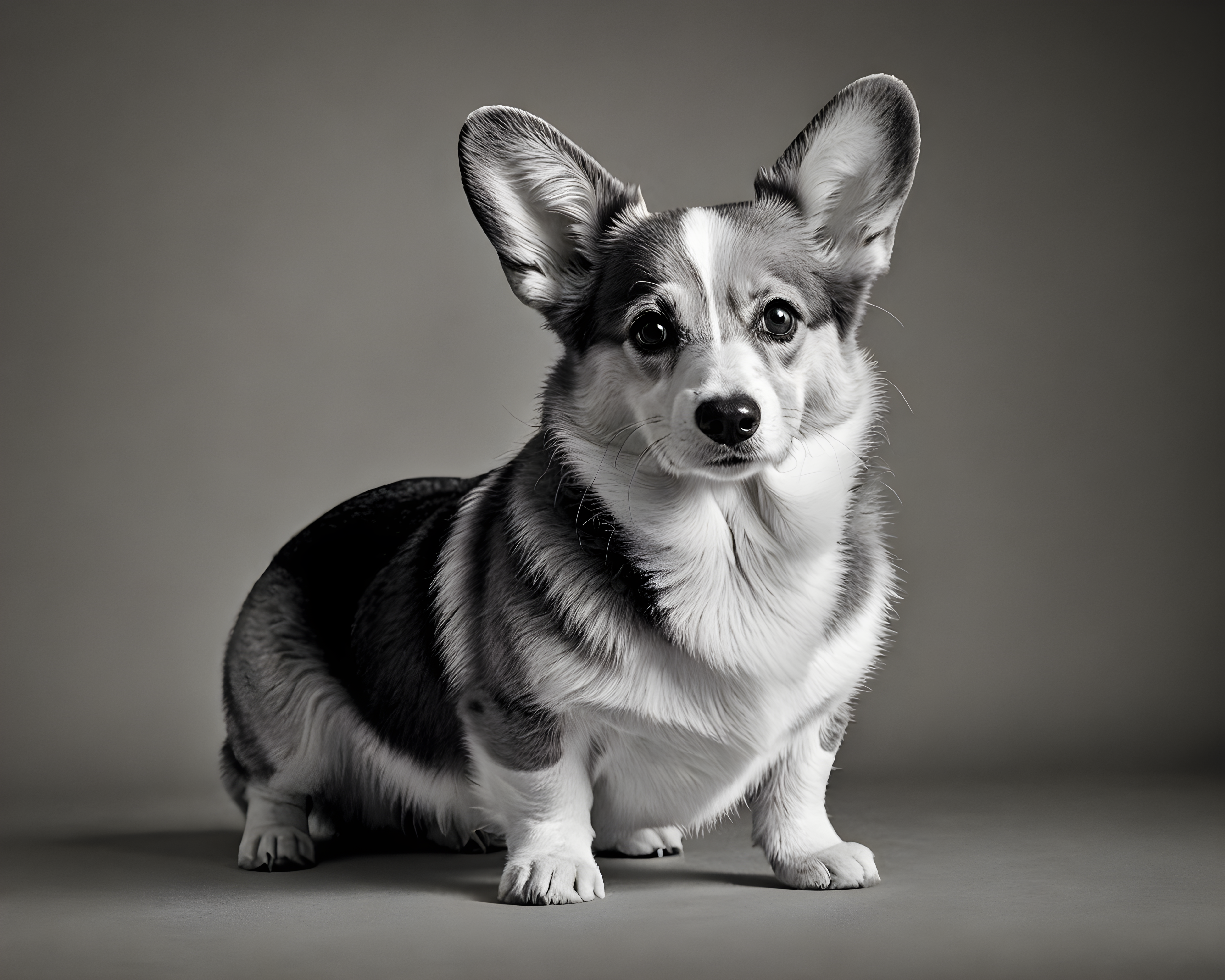 Pembroke Welsh Corgi — Black & White (Cute)