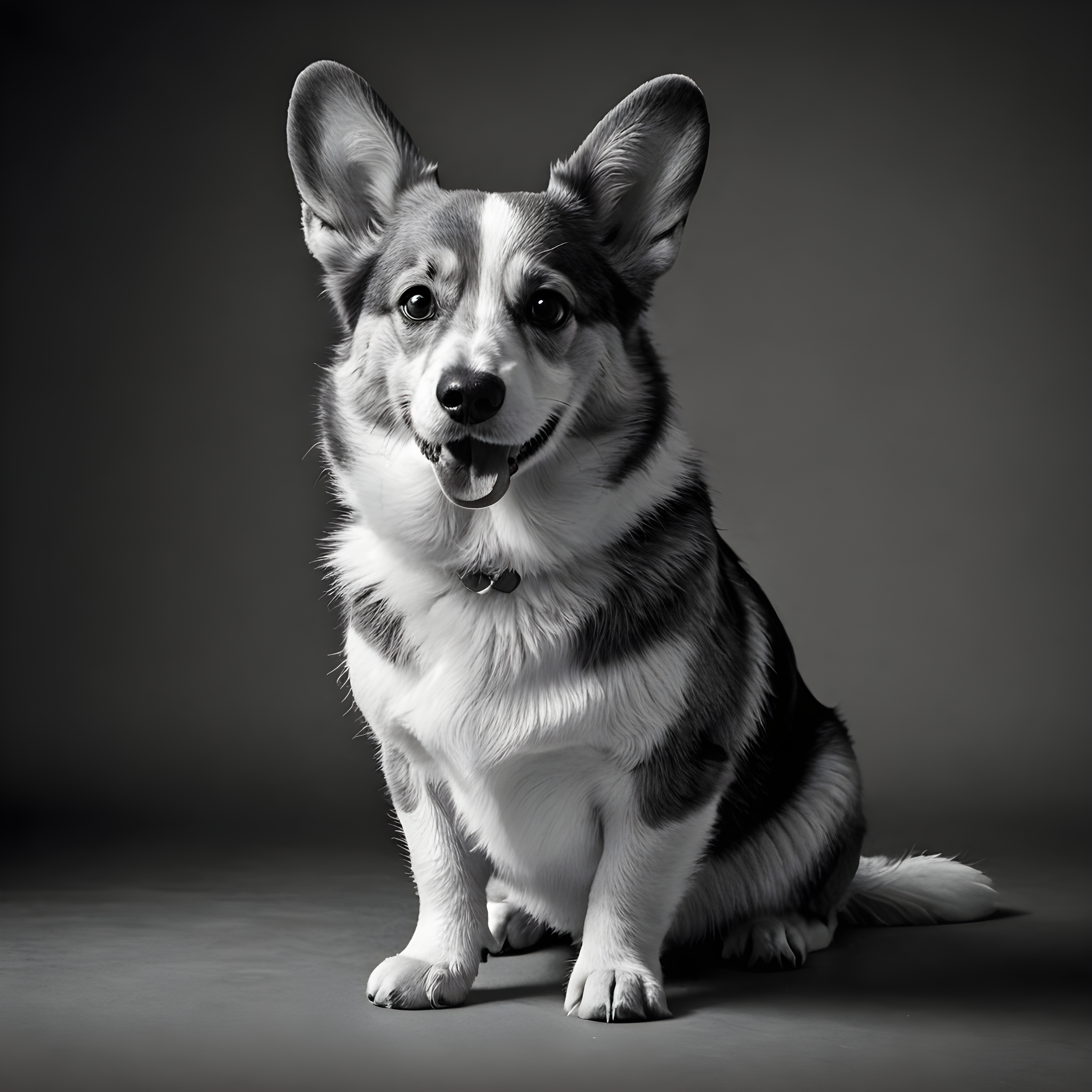 Pembroke Welsh Corgi — Black & White (Energetic)