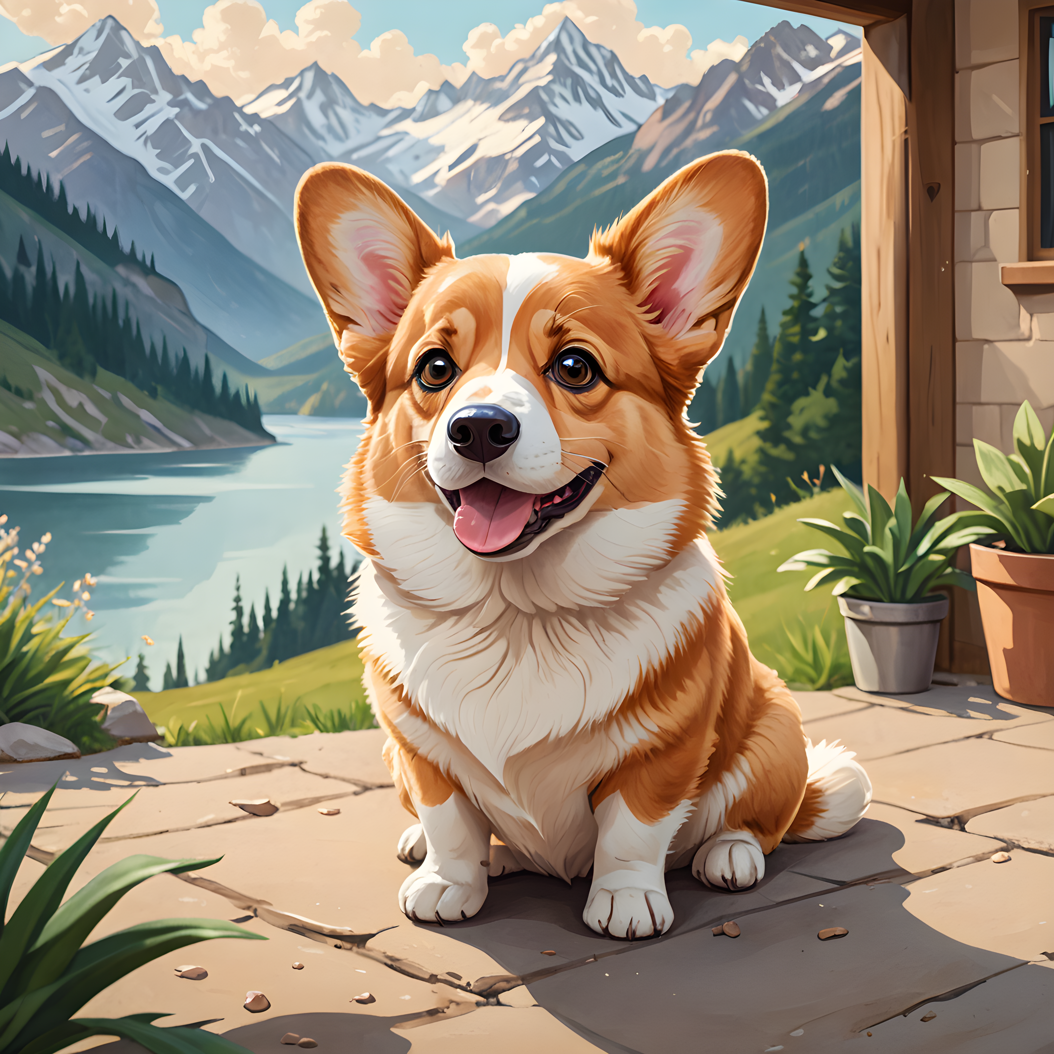 Pembroke Welsh Corgi — Cartoon / Kawaii (Romantic)