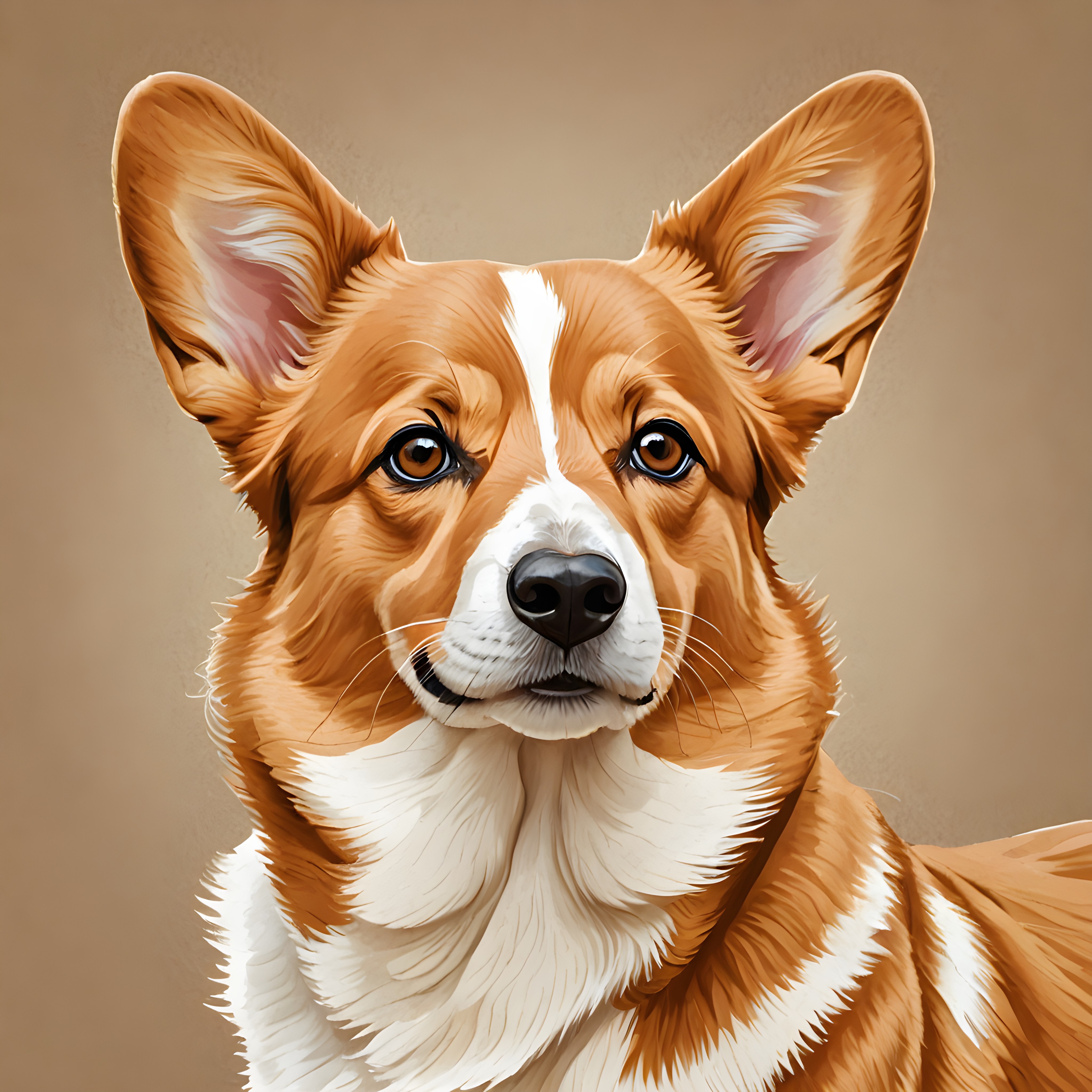 Pembroke Welsh Corgi — Line Art (Emotional)