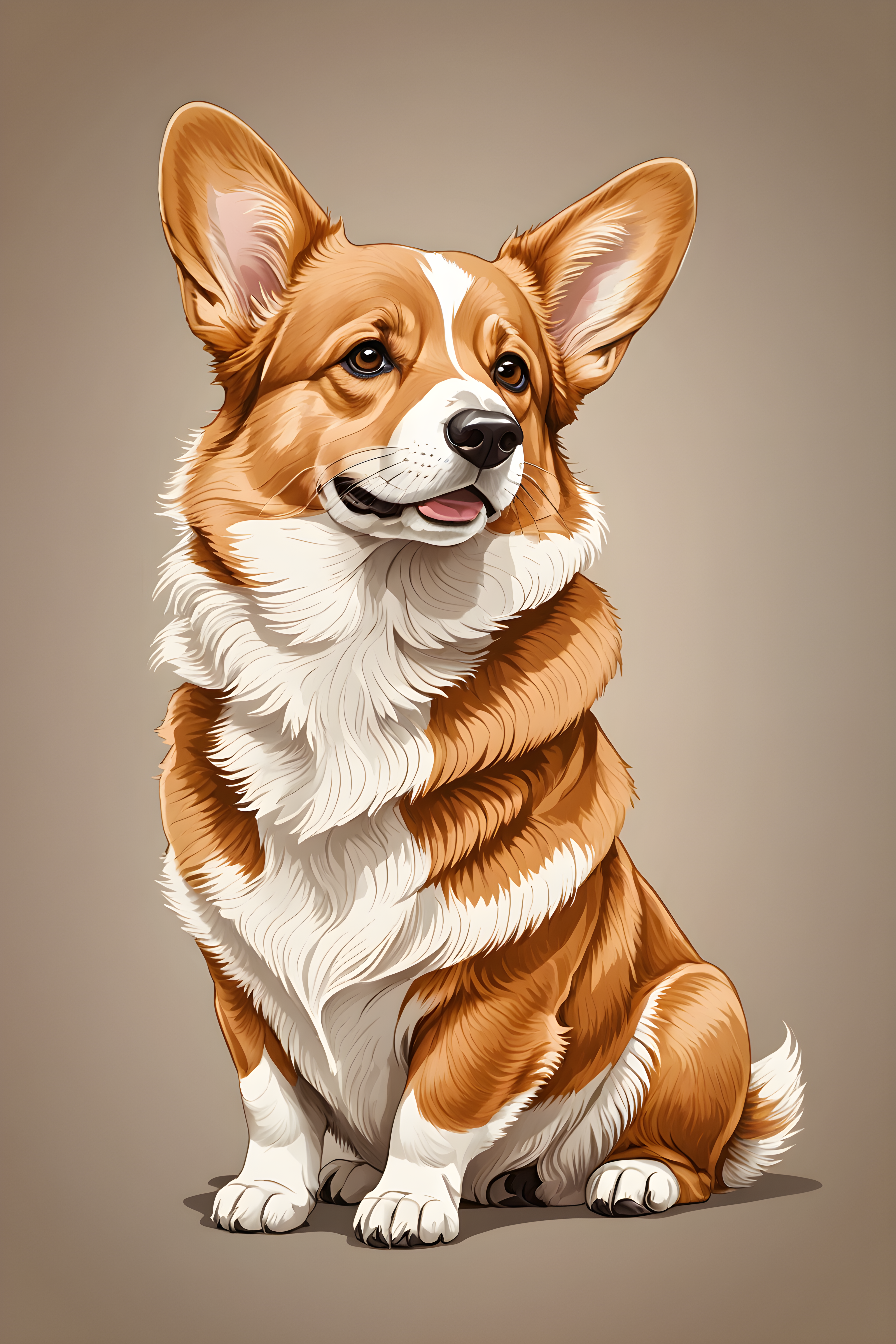 Pembroke Welsh Corgi — Line Art (Sleepy)