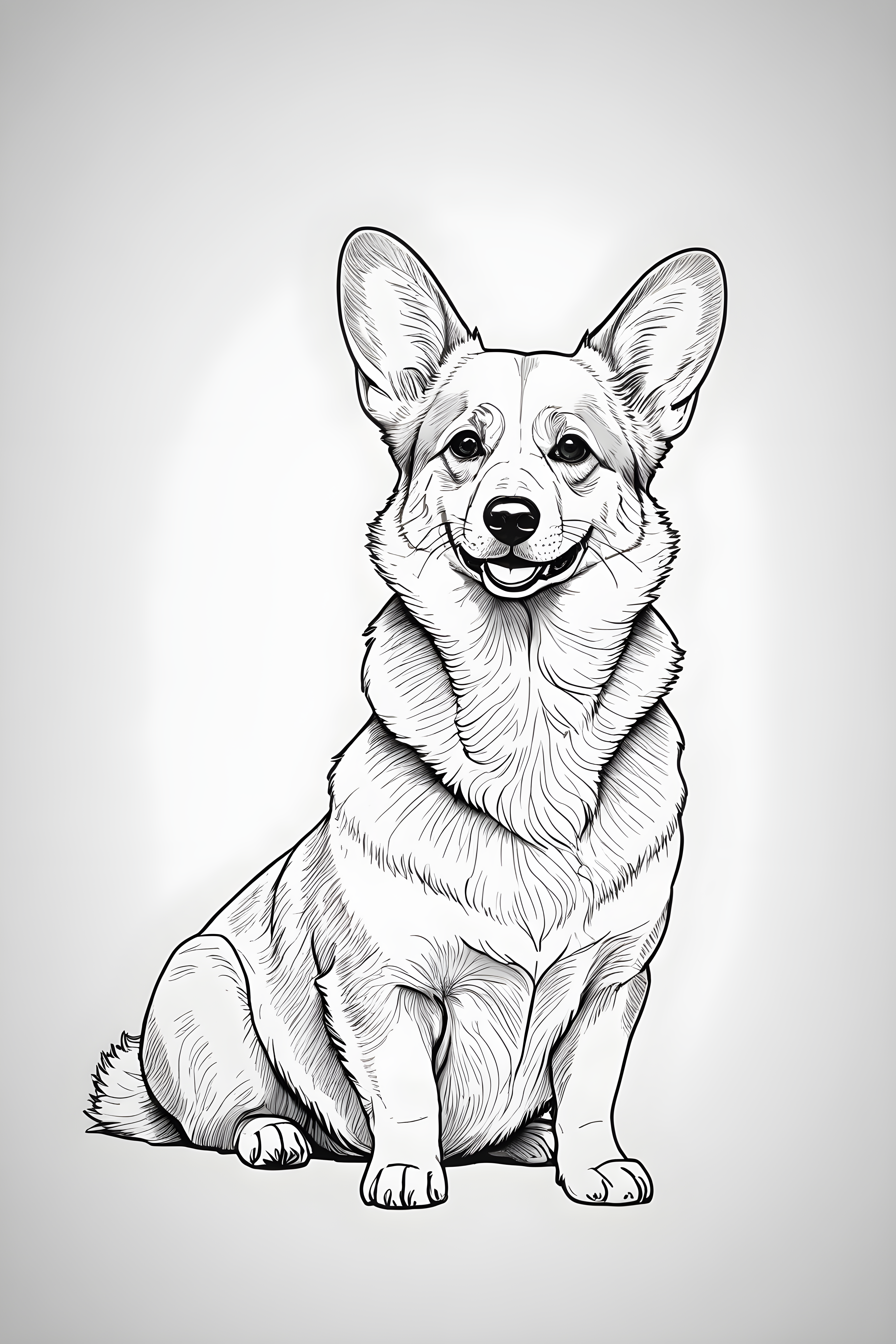 Pembroke Welsh Corgi — Minimalist Line Art (Savage)
