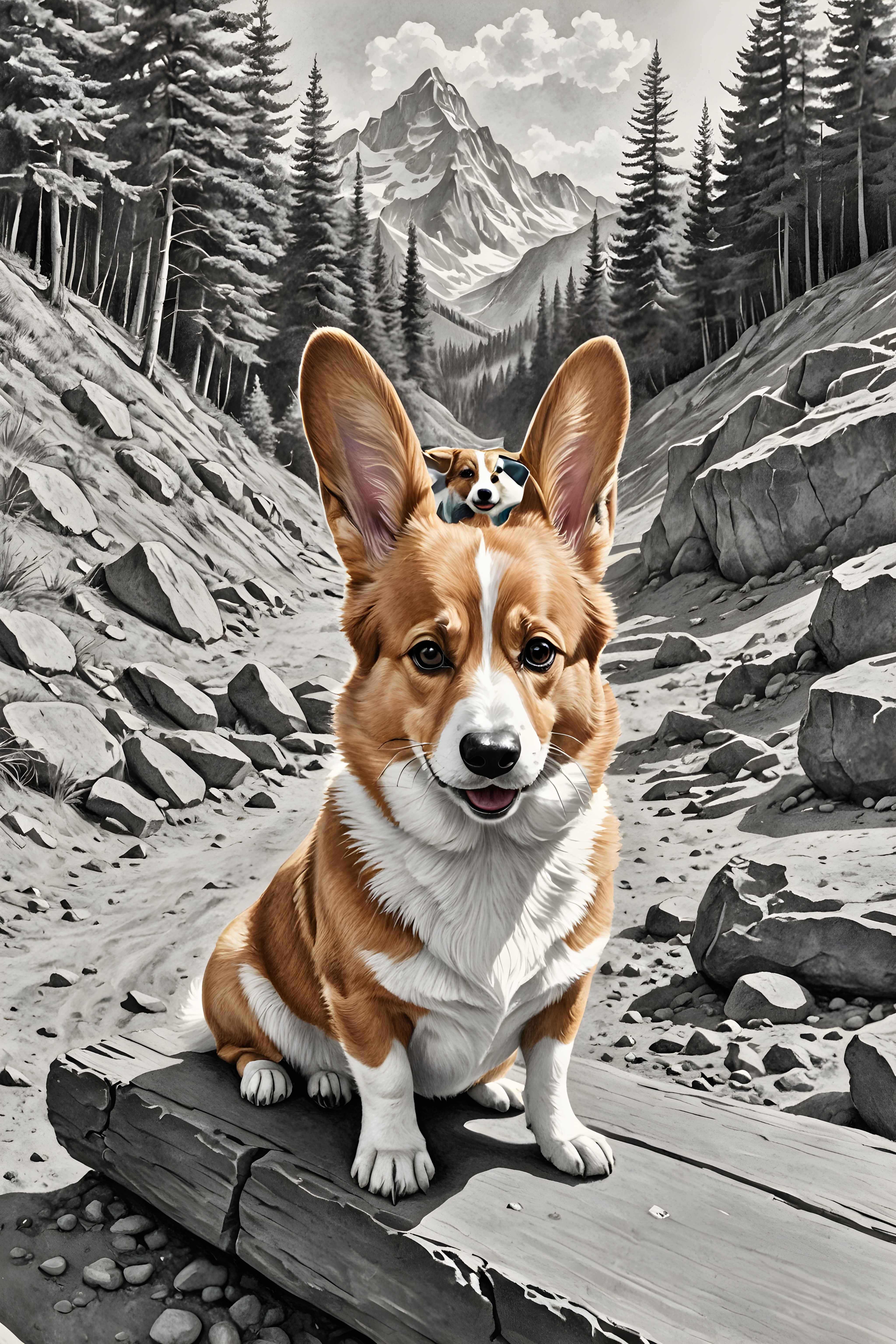 Pembroke Welsh Corgi — Pencil Sketch (Funny)