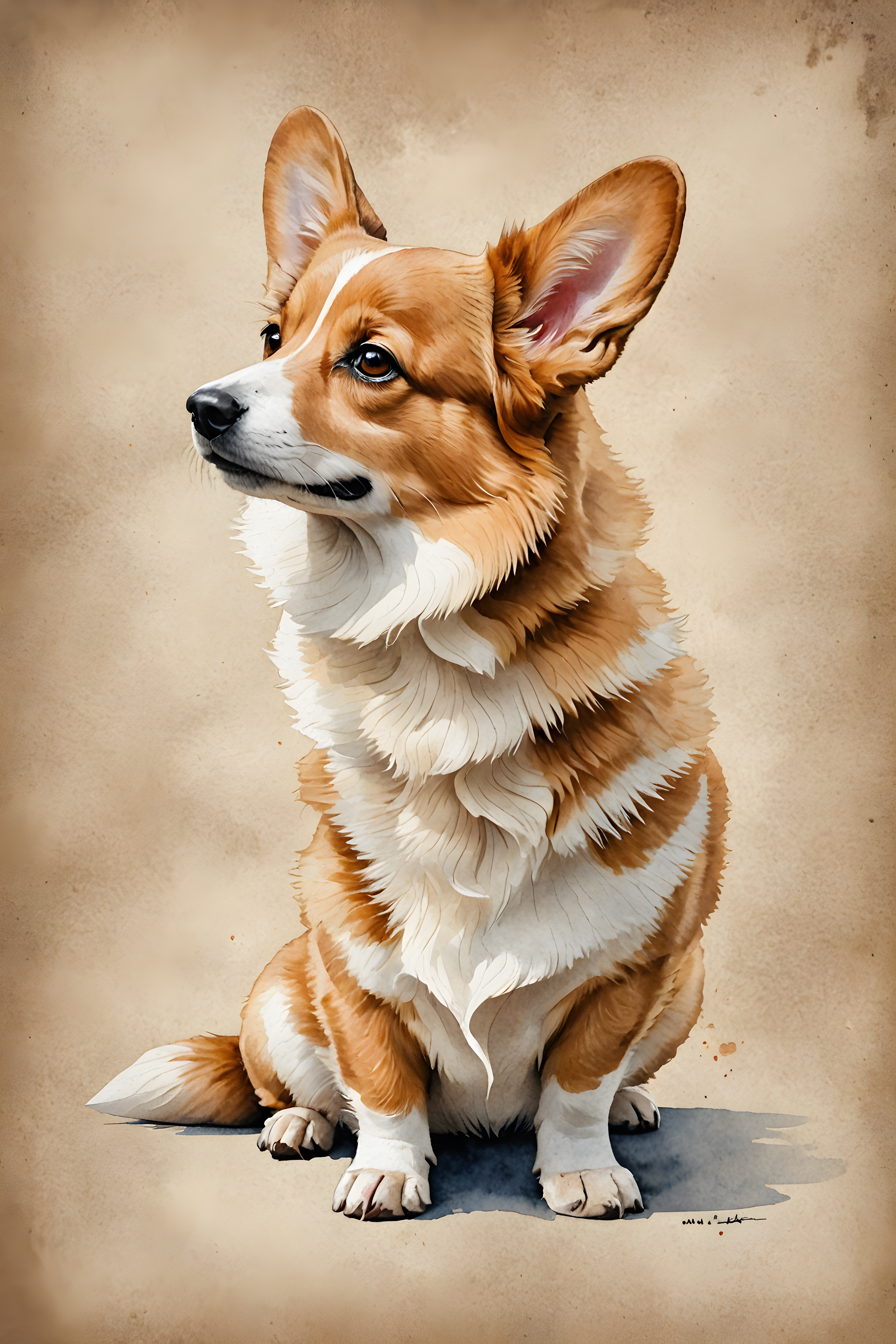 Pembroke Welsh Corgi — Watercolor (Aesthetic)