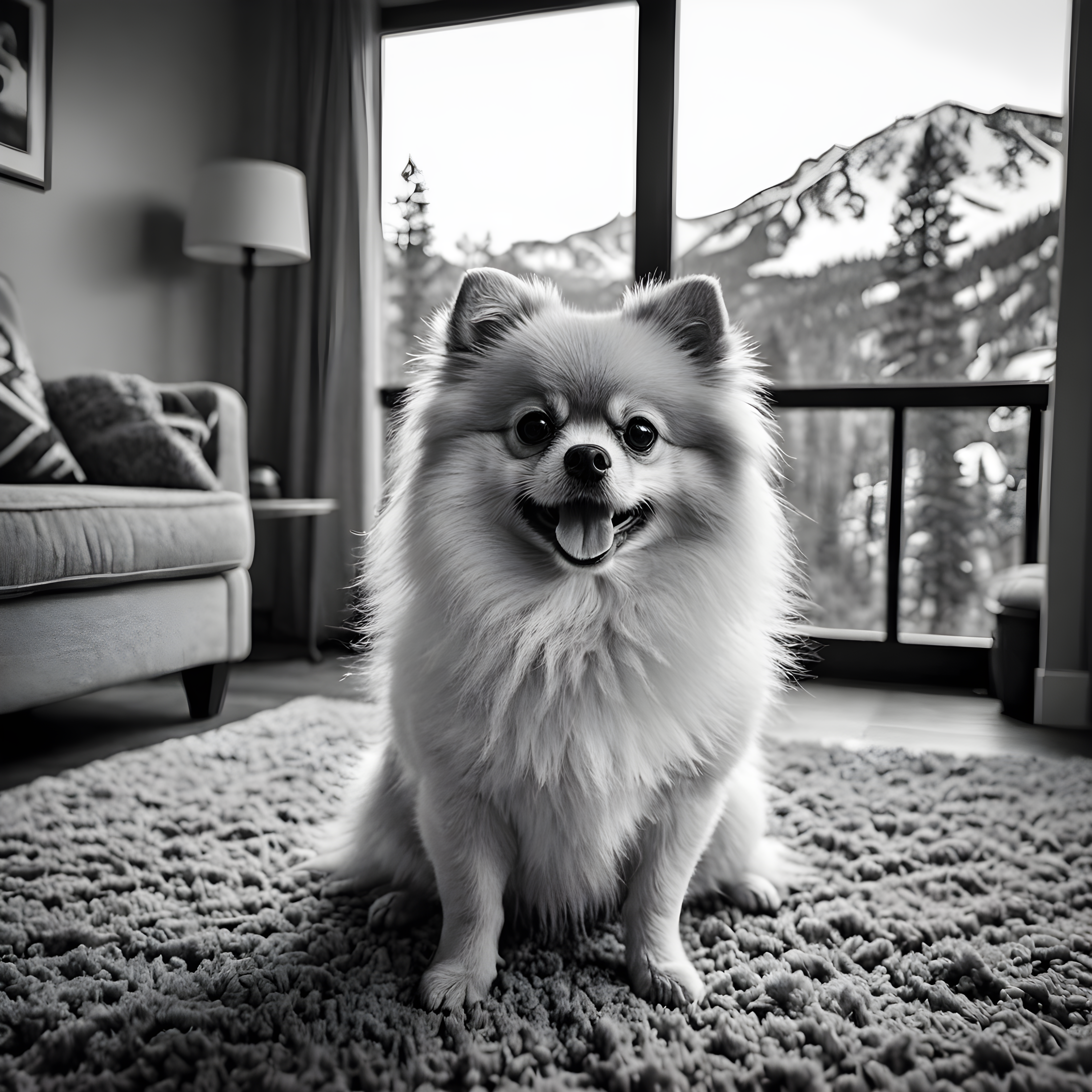 Pomeranian — Black & White (Funny)