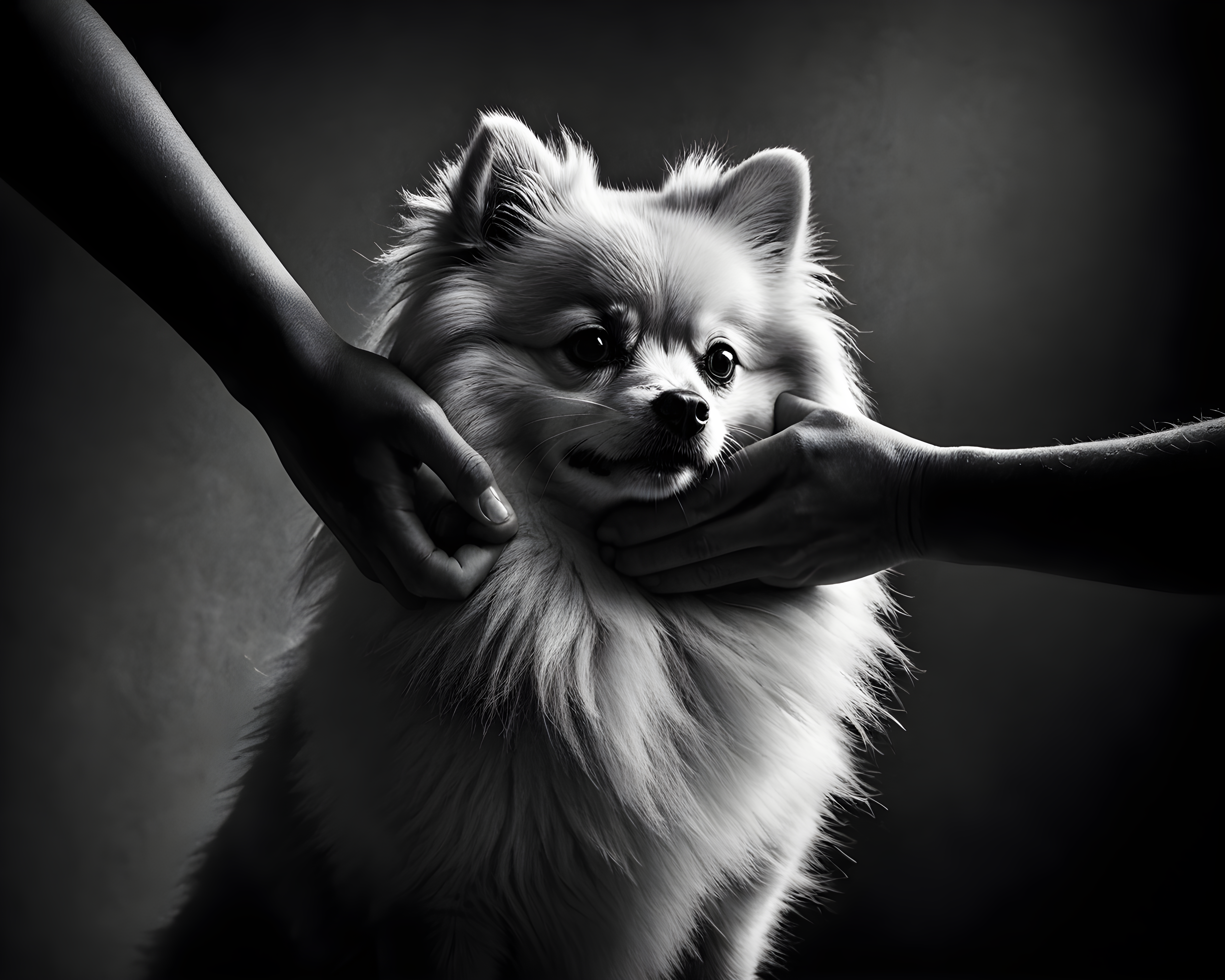 Pomeranian — Black & White (Motivational)