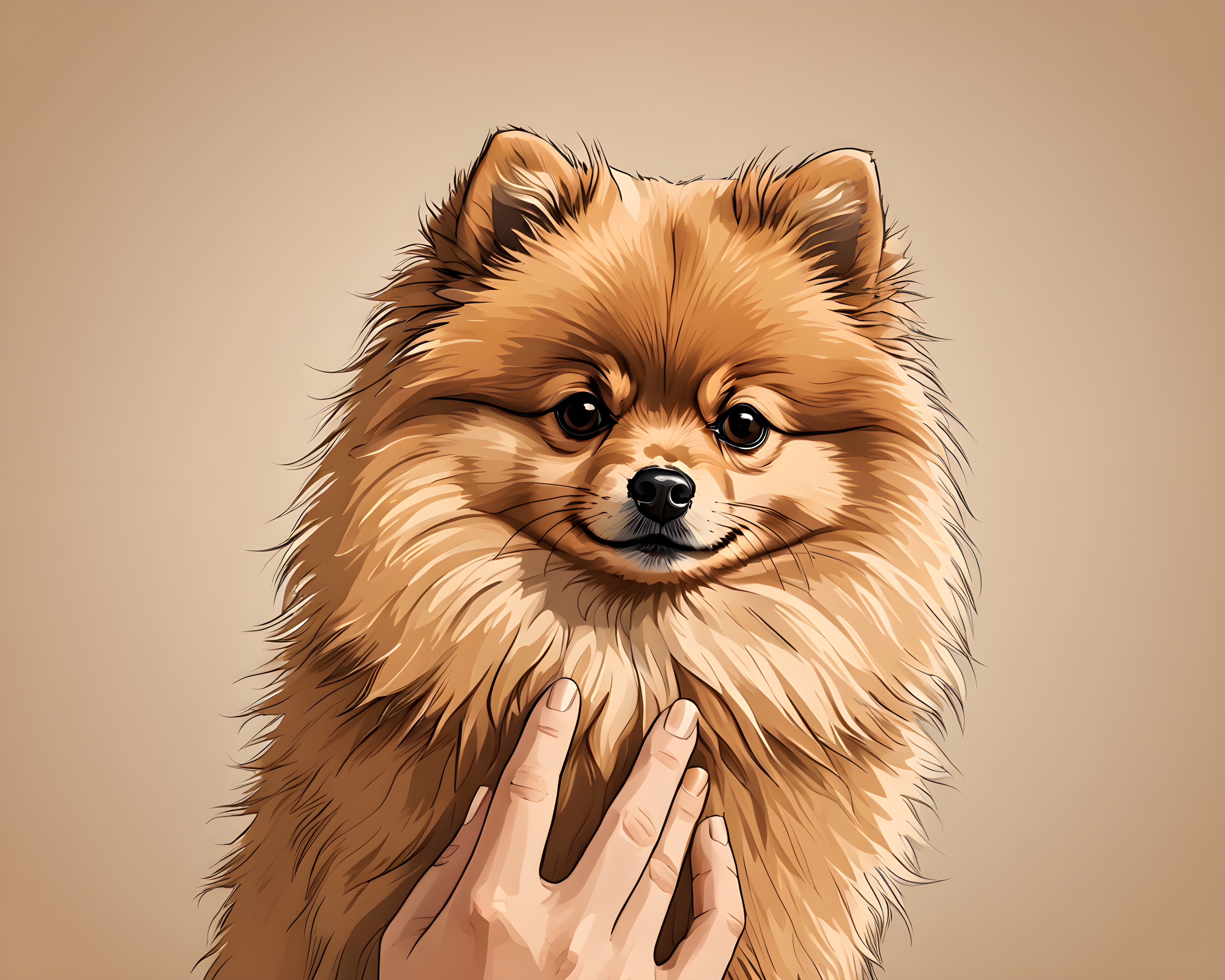Pomeranian — Line Art (Aesthetic)