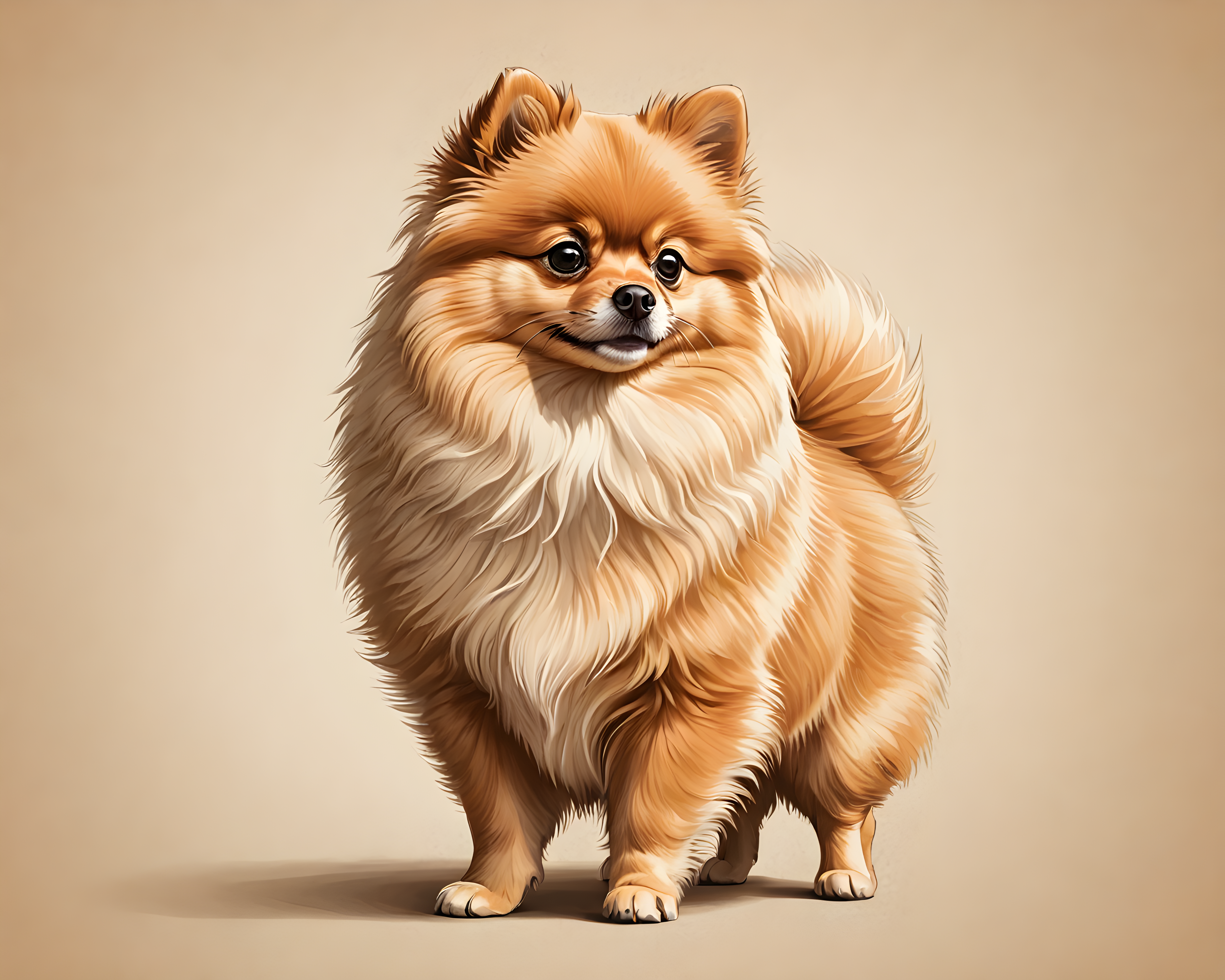 Pomeranian — Line Art (Romantic)